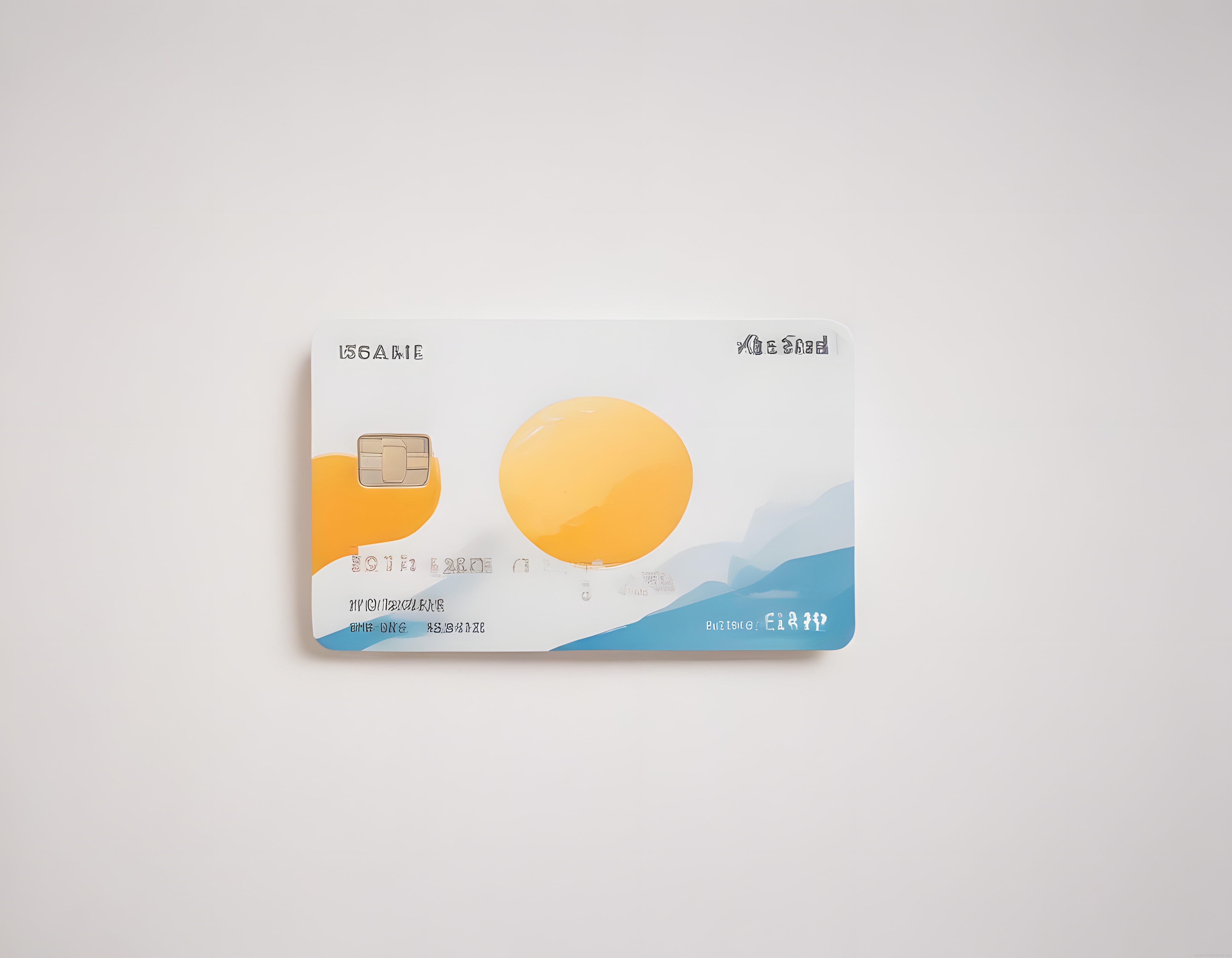 Burgan Bank Business Kart: Minimalist Güneş ve Dağ Tasarımlı Plastik Kart