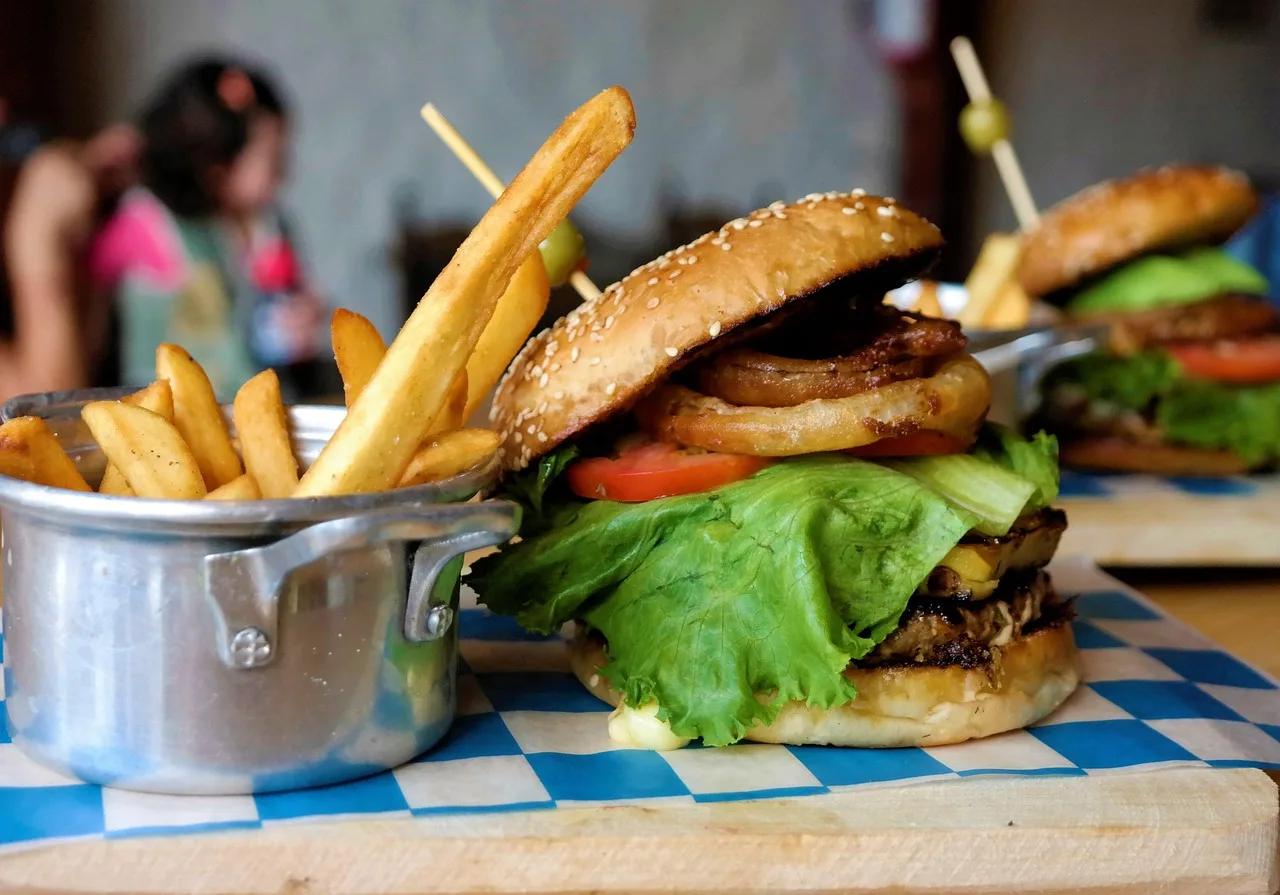 Burger gurme teras fotoğrafı - ışıklı doğa