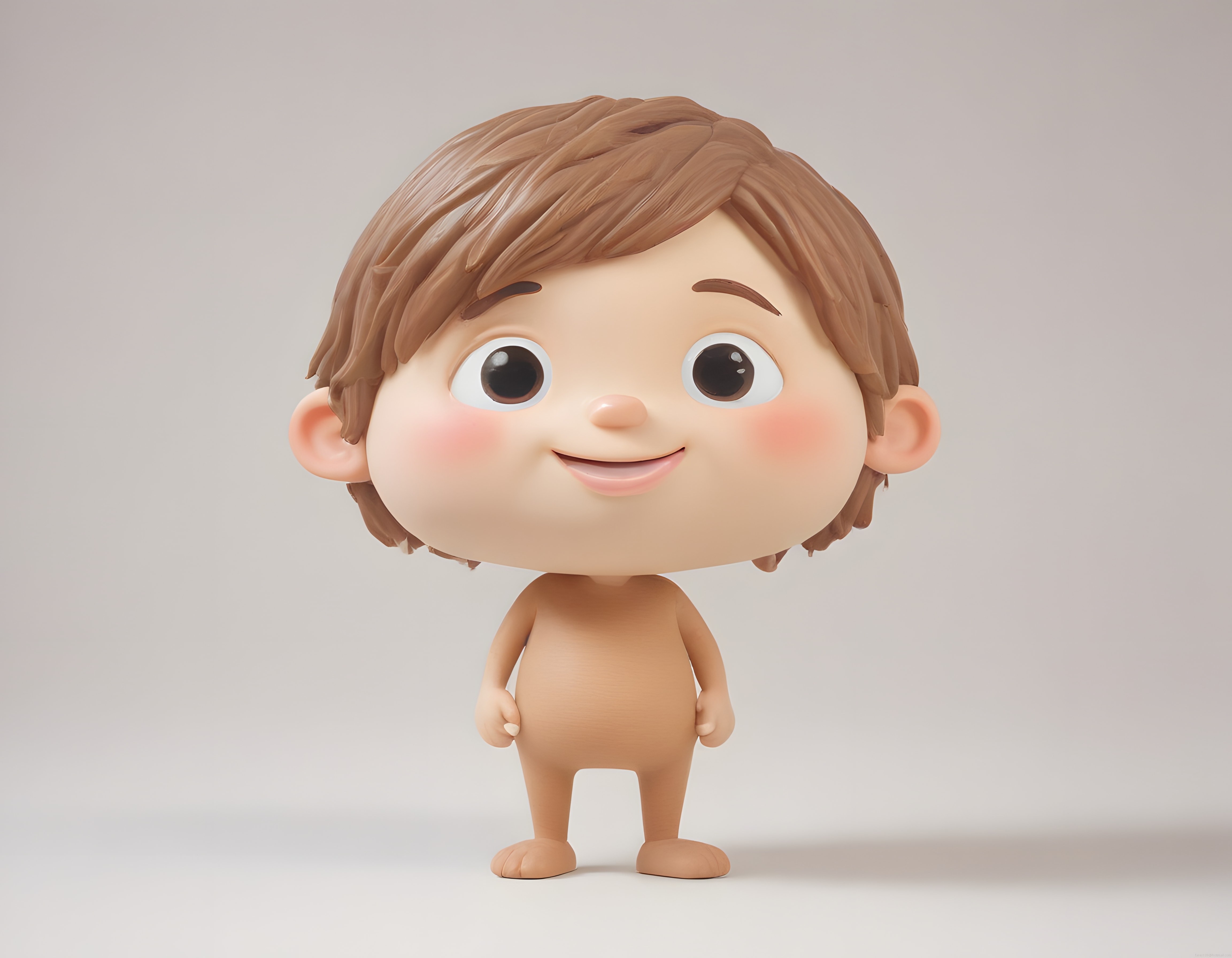 Büyük Başlı Sevimli 3D Çizgi Film Çocuk Karakteri ve Ponçik Tasarım Detayları