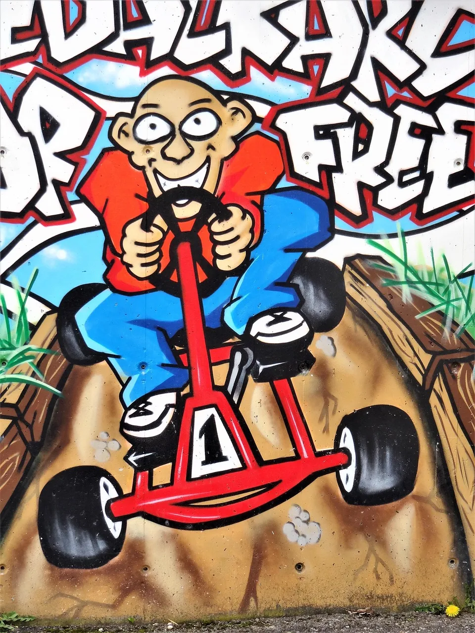 Büyük duvar grafiti sanat eseri - renkli sokak duvarı