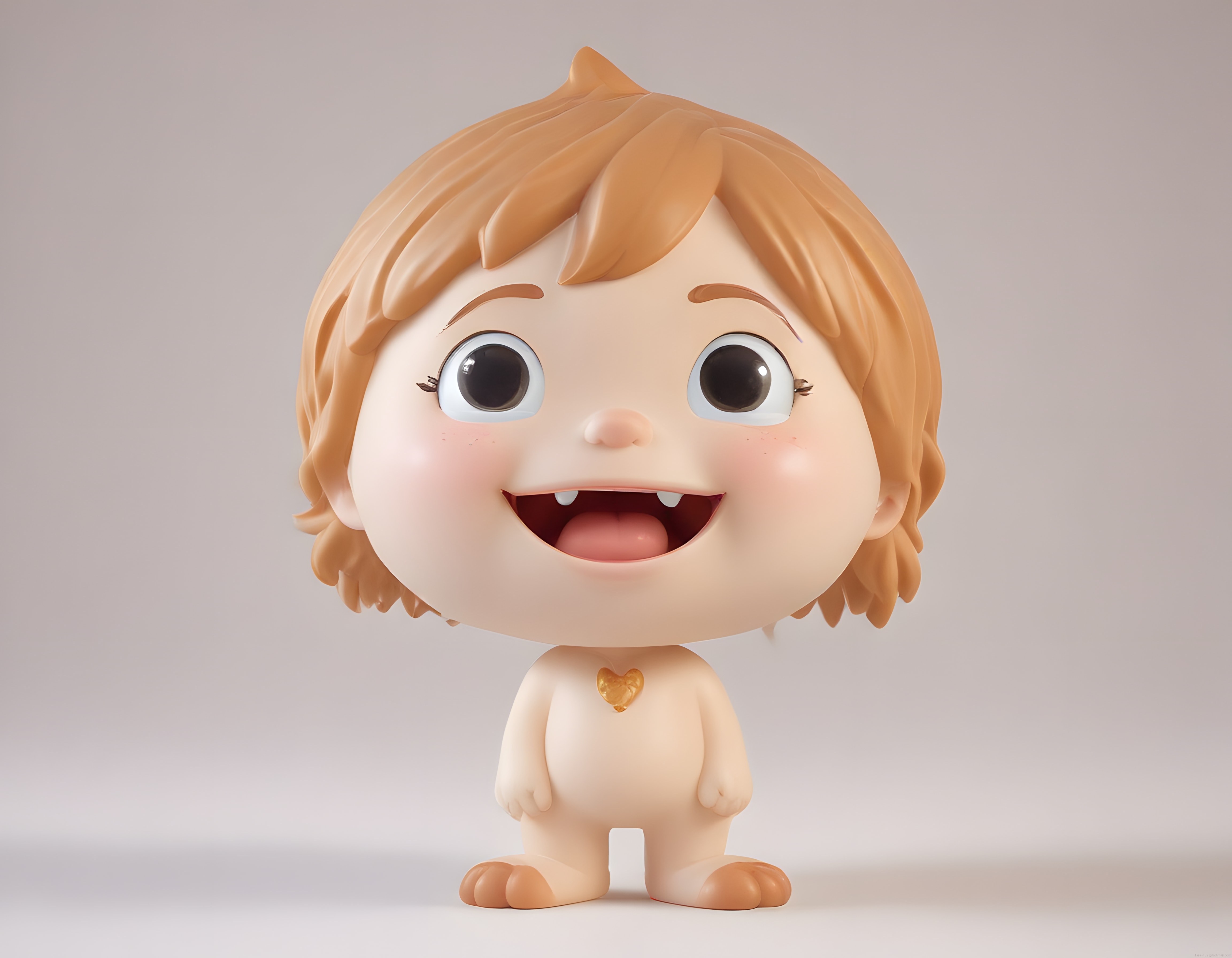Büyük Gözlü Sevimli 3D Bebek Karakteri ve Çizgi Film Figürü Renderı