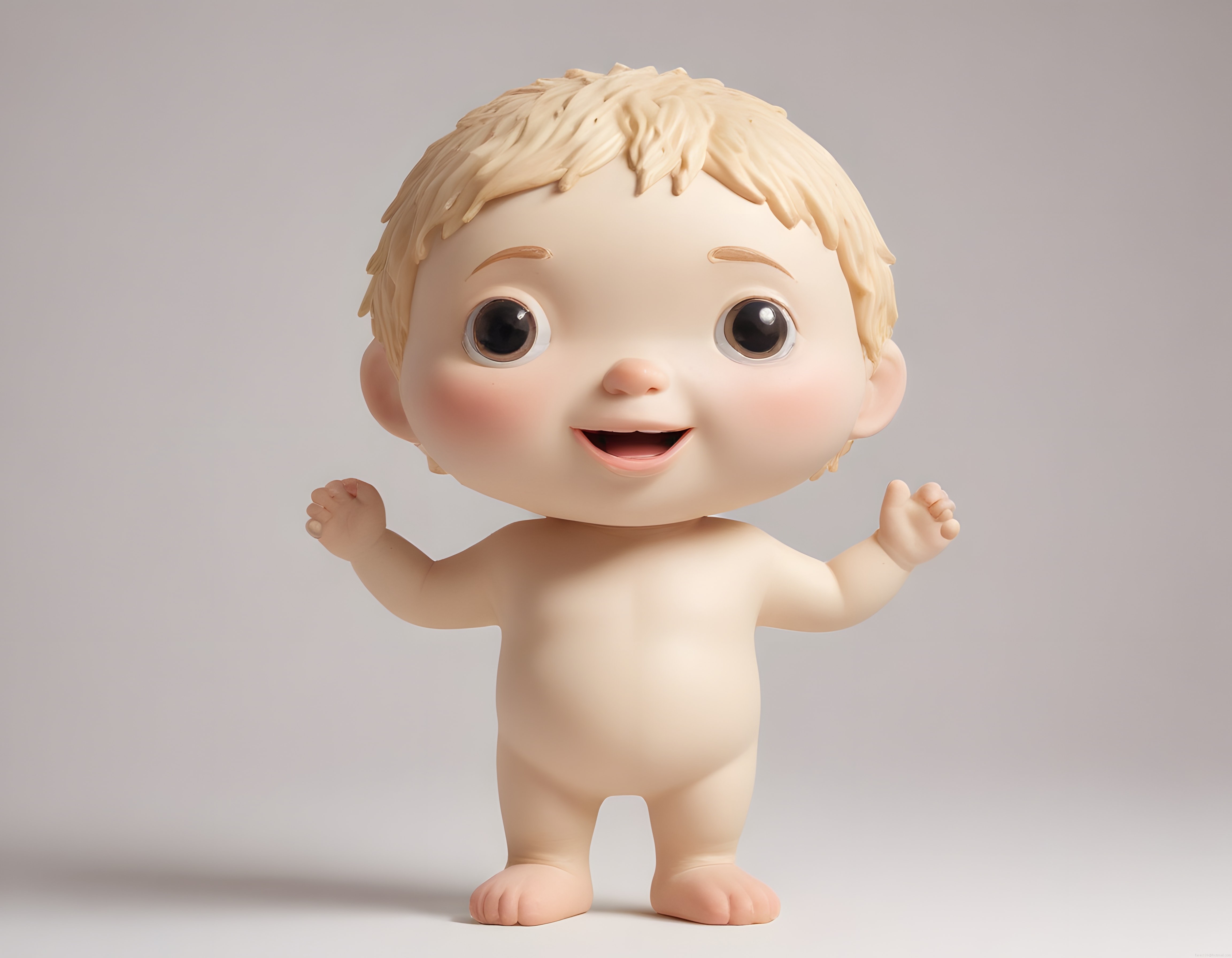 Büyük Gözlü Sevimli Bebek Figürü, 3D Dijital Sanat ve Tasarım Örneği