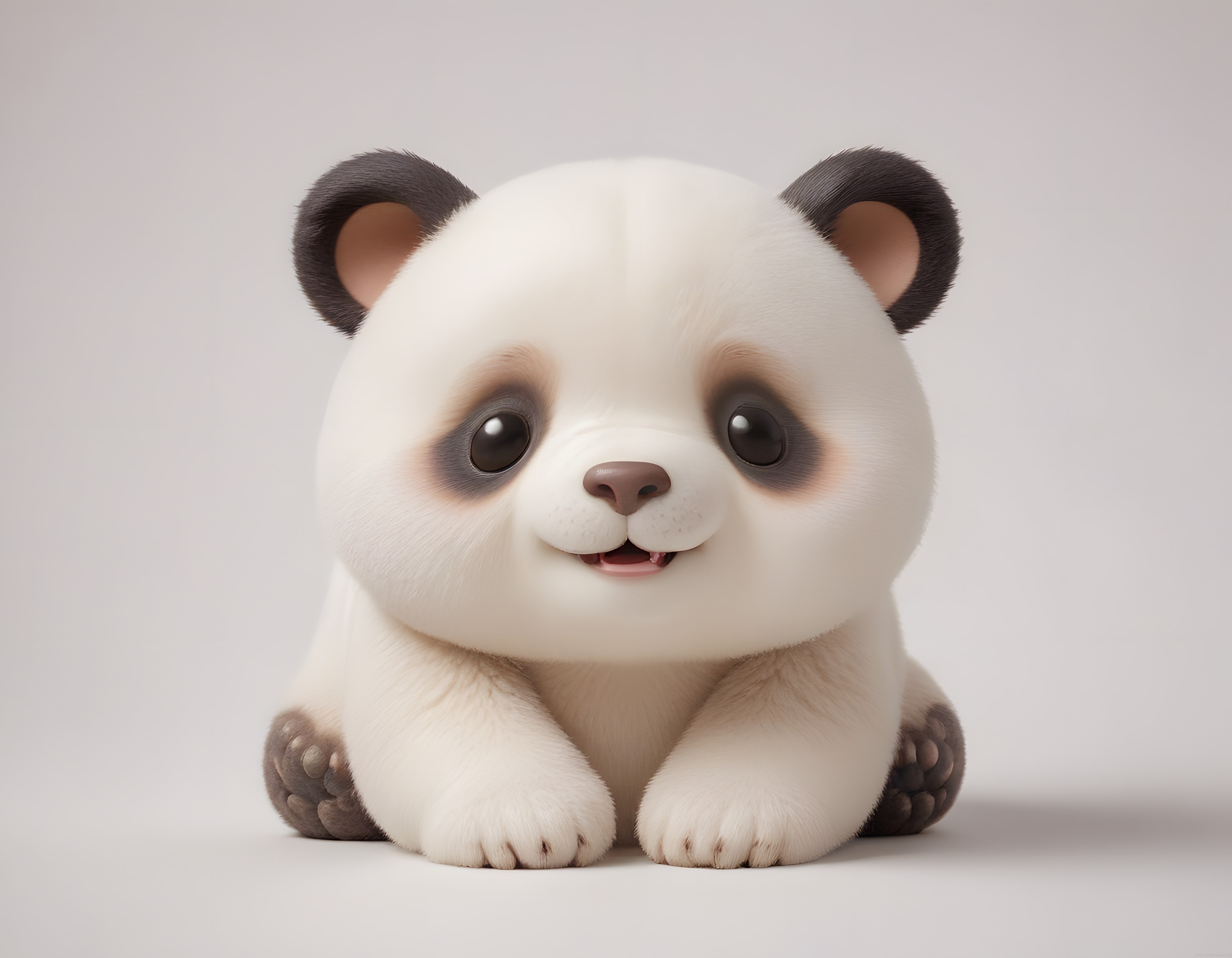 Büyük Gözlü Sevimli Panda Yavrusu 3D Karakter ve Pelüş Oyuncak Tasarımı