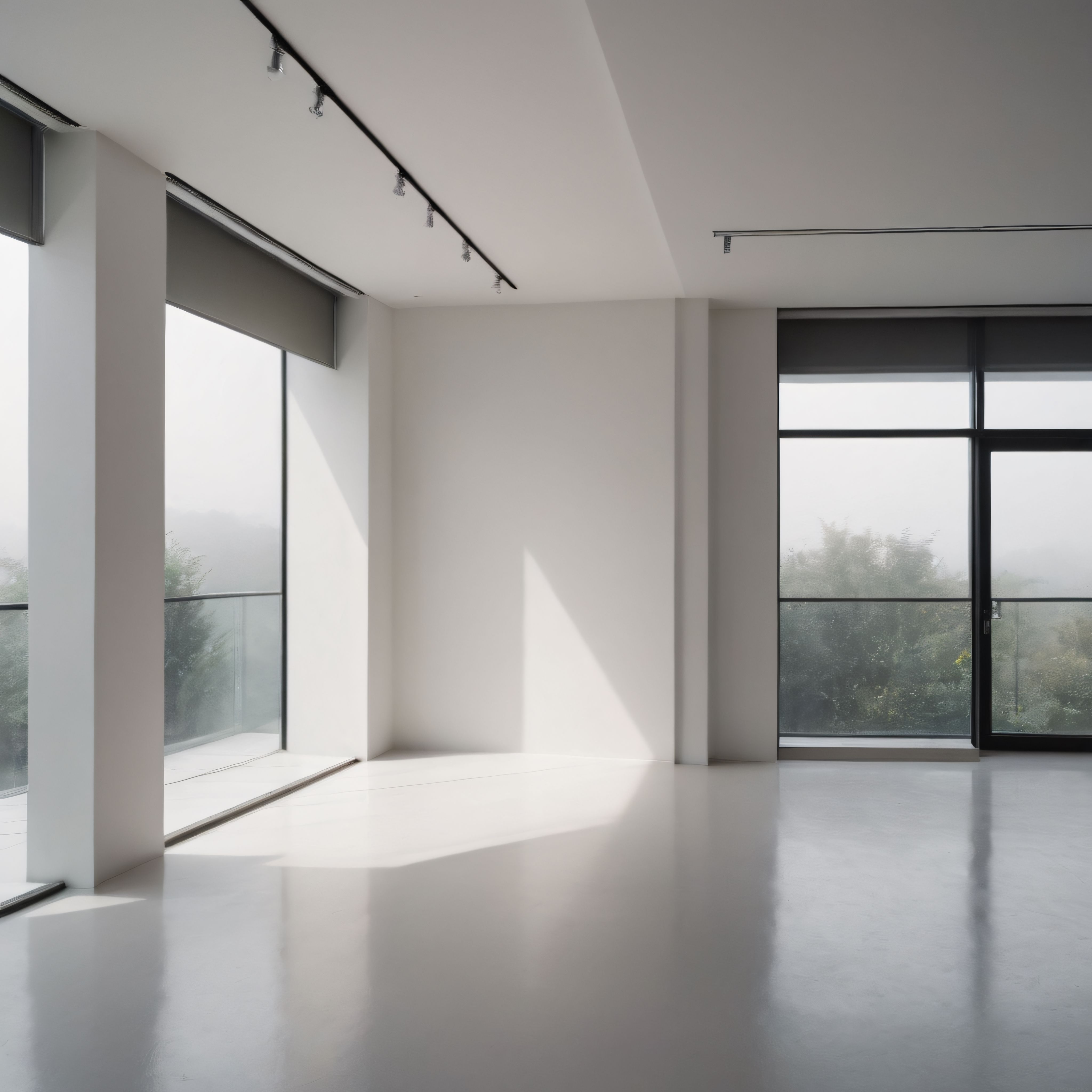 Büyük Pencereli Doğal Işıkla Aydınlanan Minimalist Modern İç Mekan