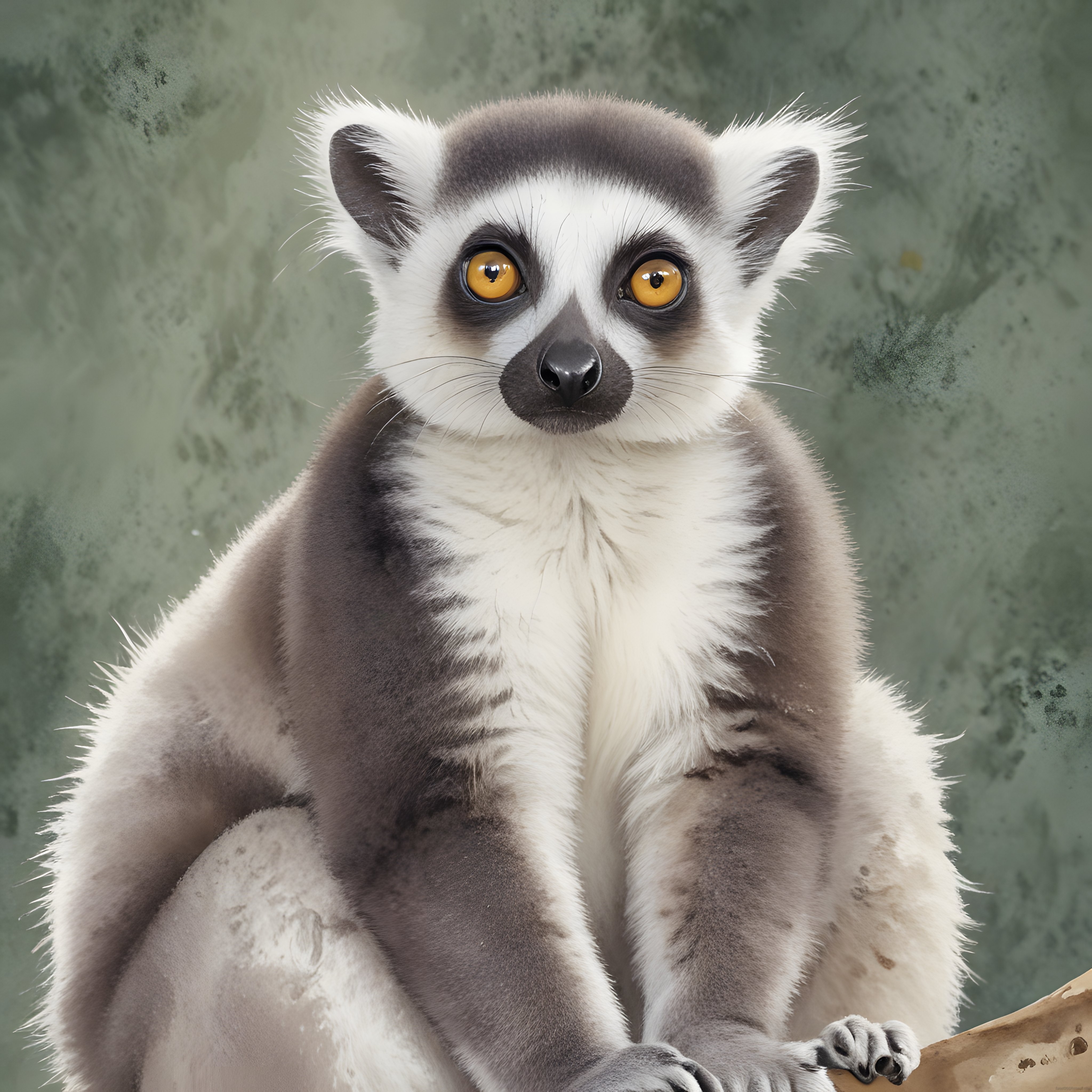Büyüleyici Sarı Gözleriyle Doğrudan Bakan Halka Kuyruklu Lemur Fotoğrafı