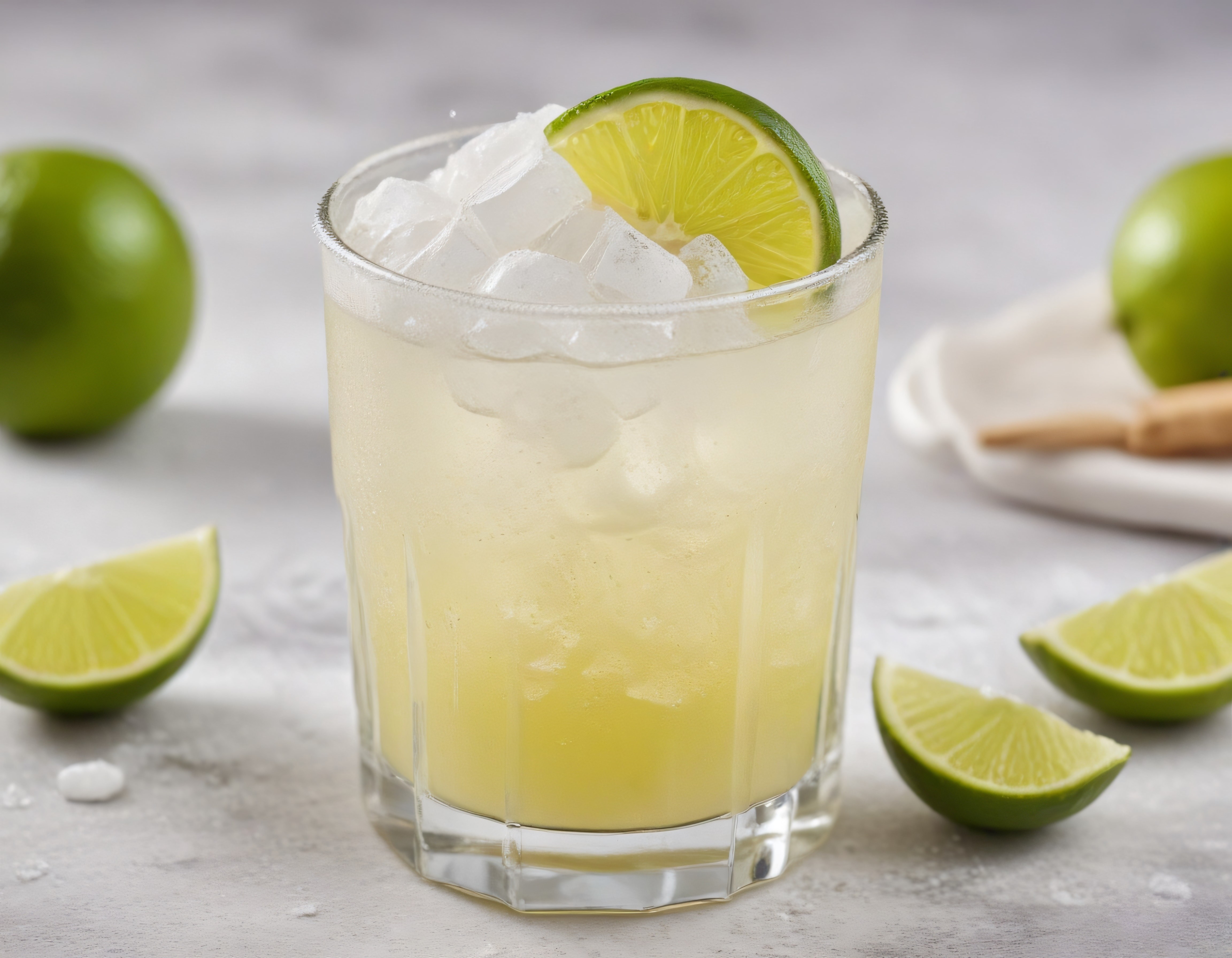 Buz Dolu Bardakta Ferahlatıcı Lime Aromalı Ev Yapımı Yaz İçeceği
