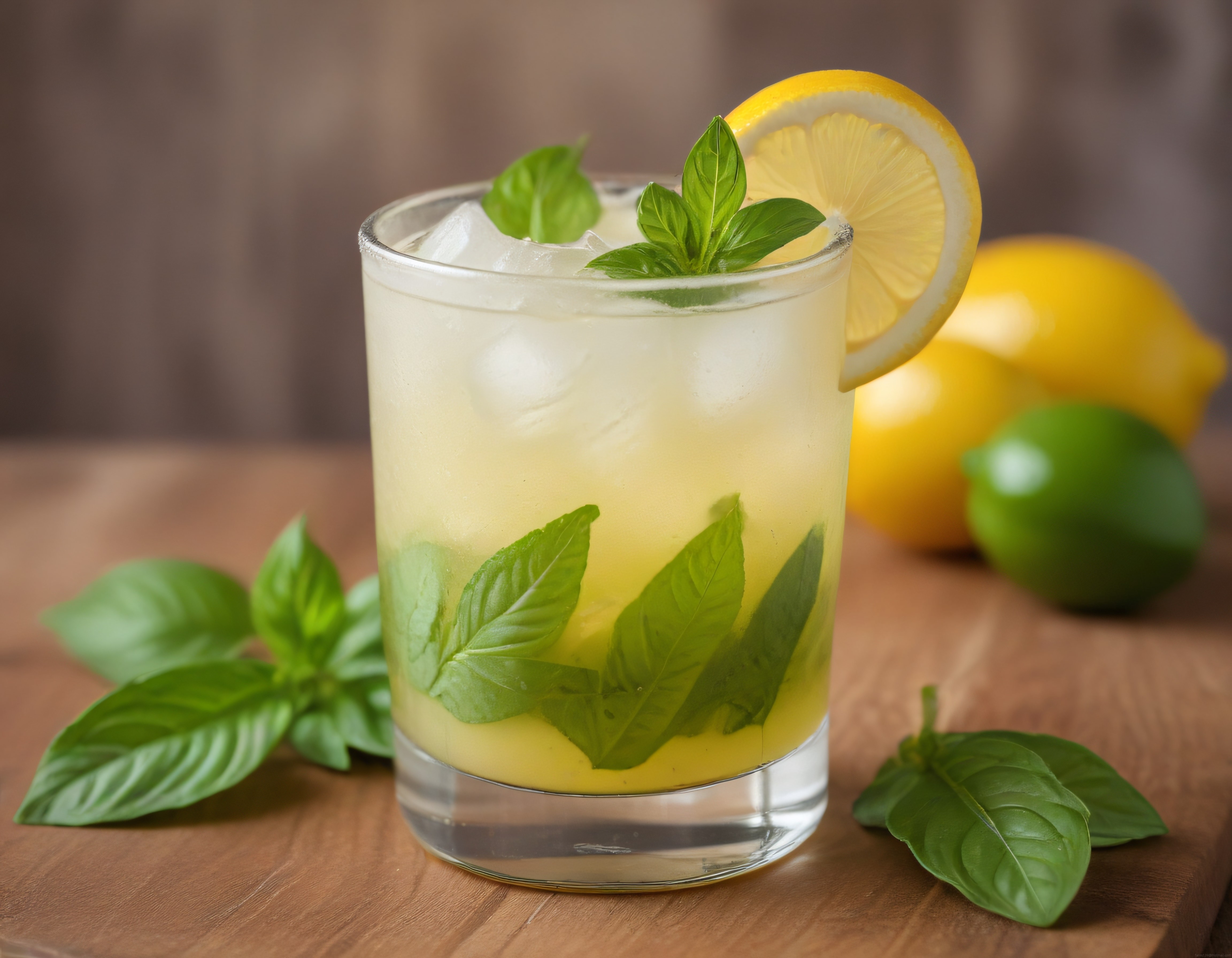 Buz Dolu Bardakta Fesleğenli Limonata: Taze ve Sağlıklı Yaz İçeceği
