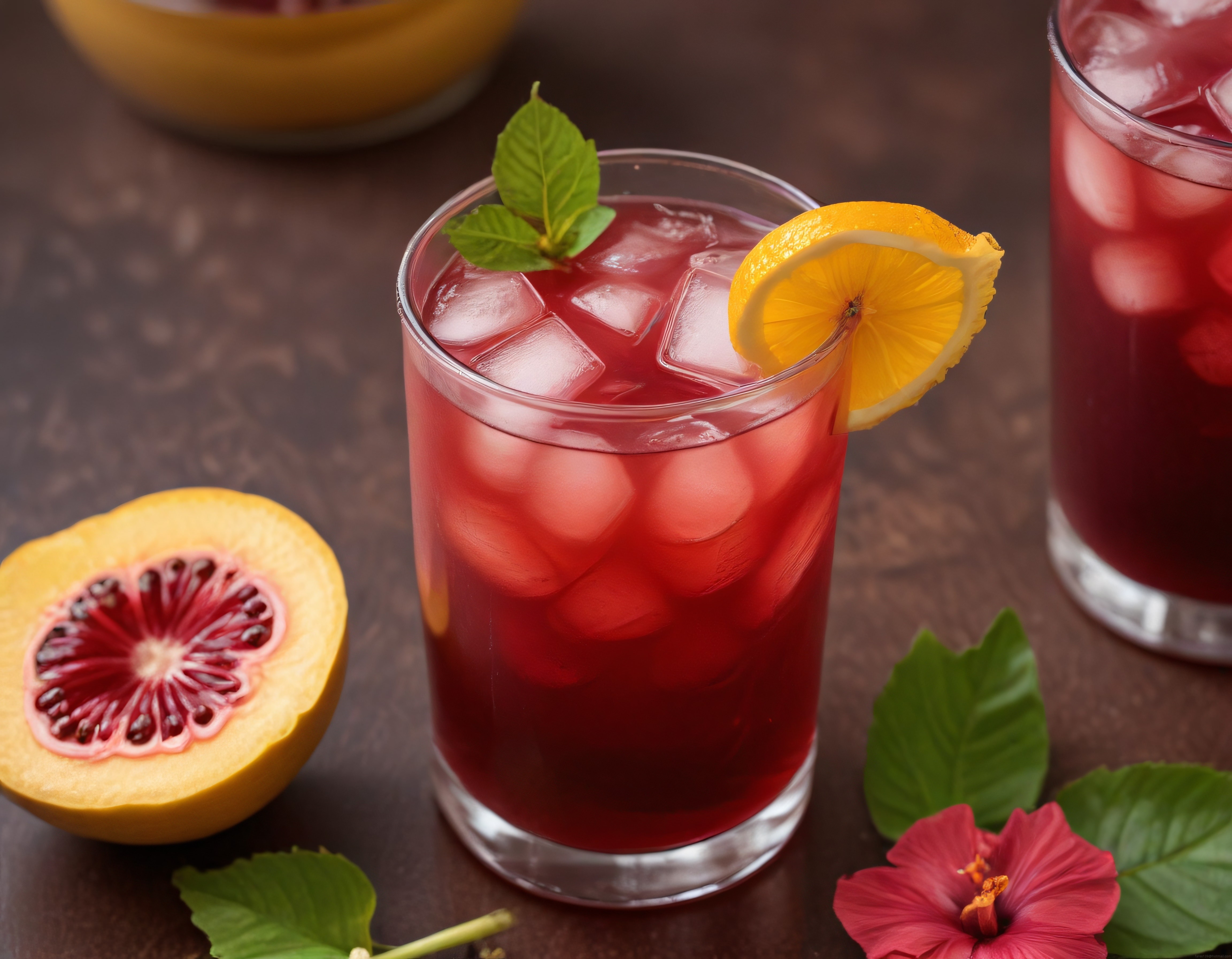 Buz Dolu Hibiskus ve Kan Portakallı Serinletici Ev Yapımı İçecek