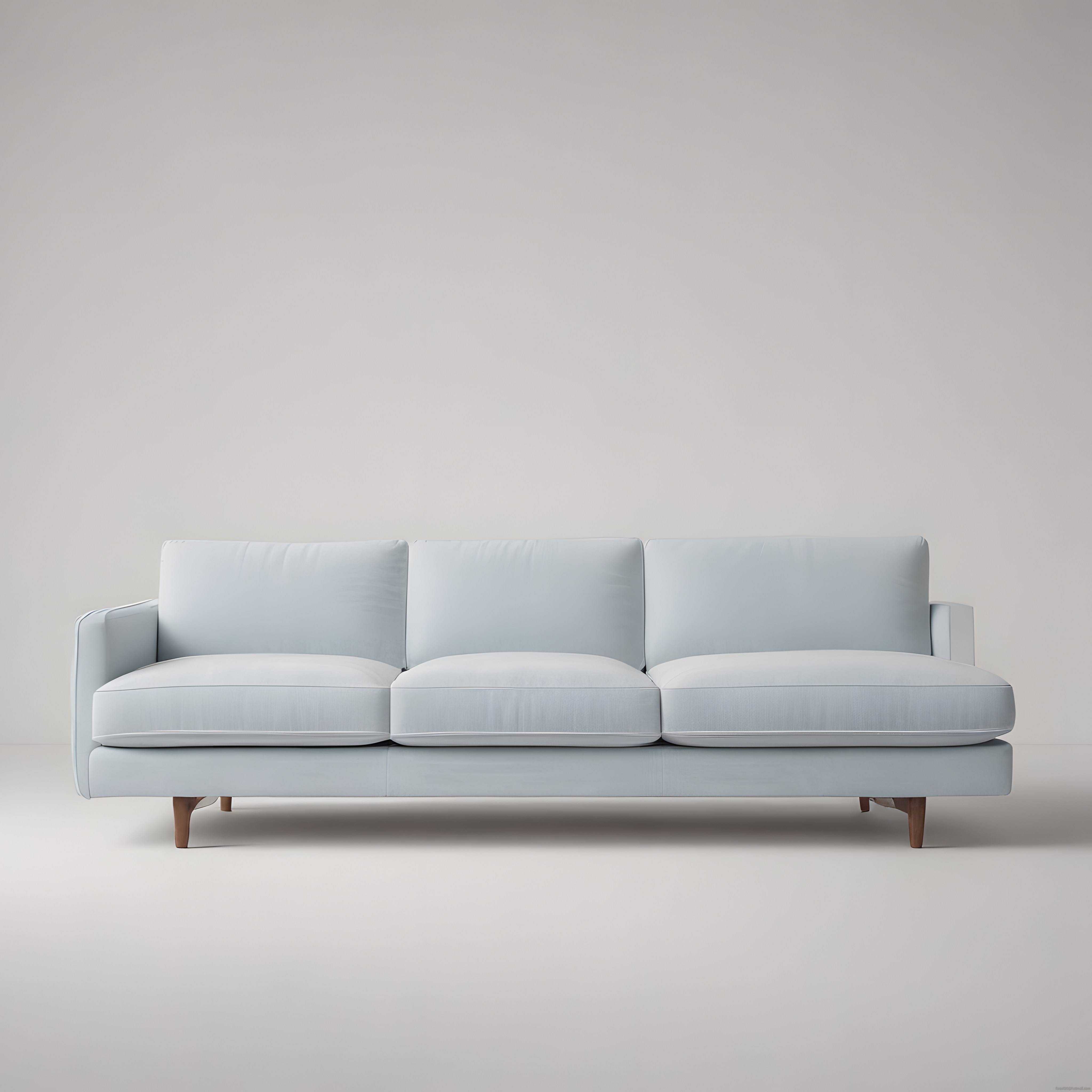 Buz Mavisi Modern Üçlü Kanepe ve Minimalist Salon Dekorasyonu Fikri