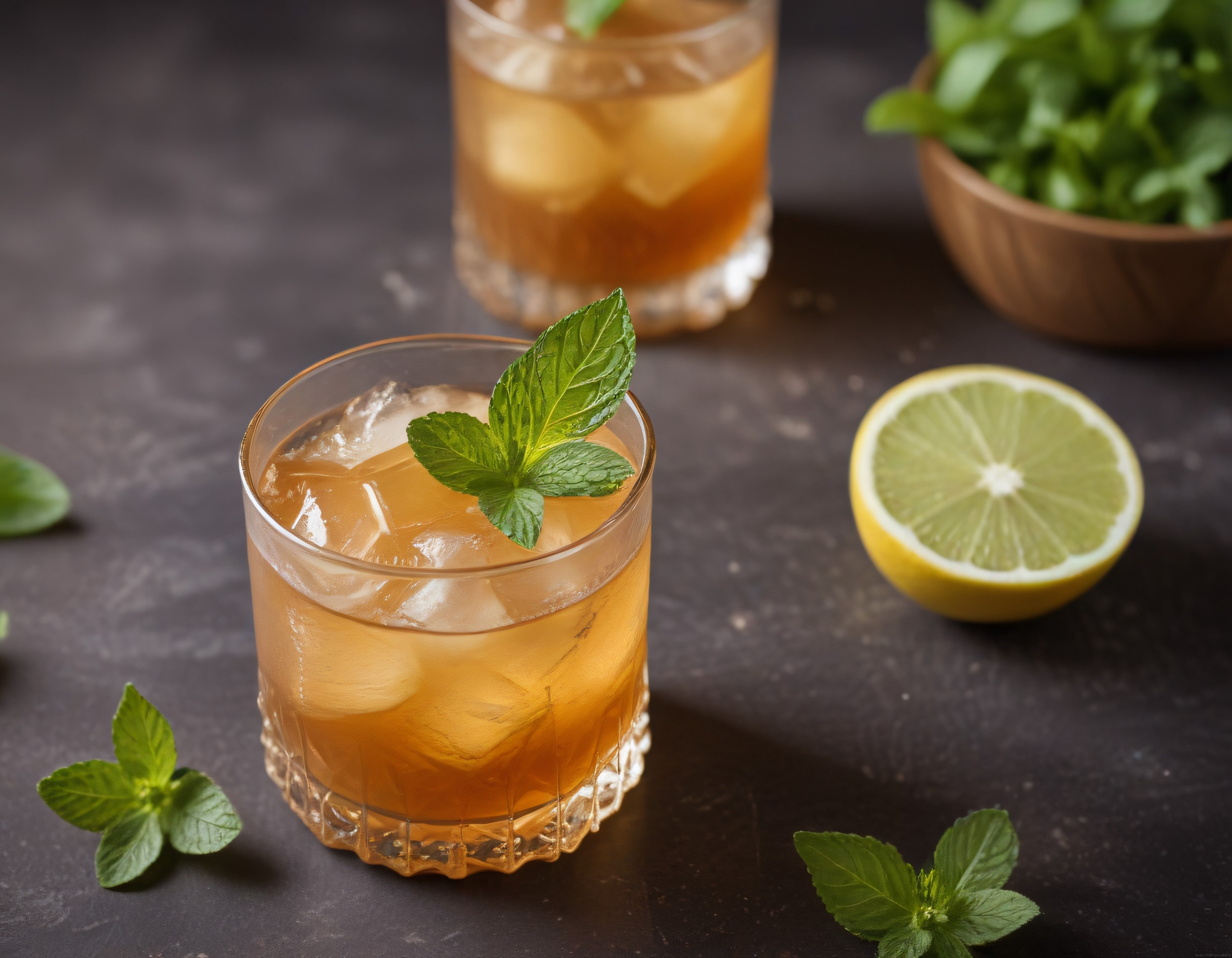 Buzlu Naneli Limonlu Ferahlatıcı Yaz İçeceği ve Şık Sunum Detayları