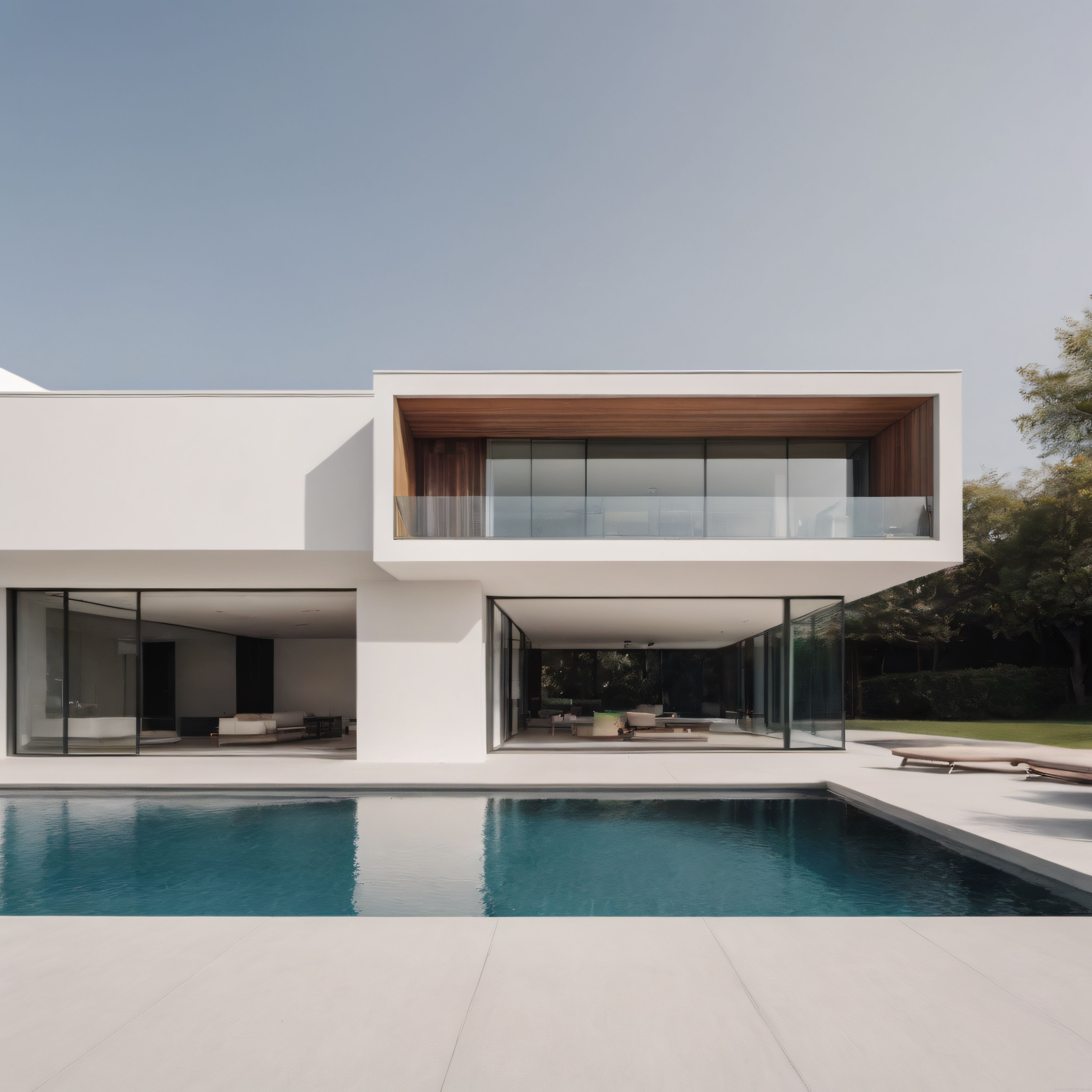 Çağdaş Minimalist Villa Tasarımı ve Yüzme Havuzlu Lüks Konut Konsepti