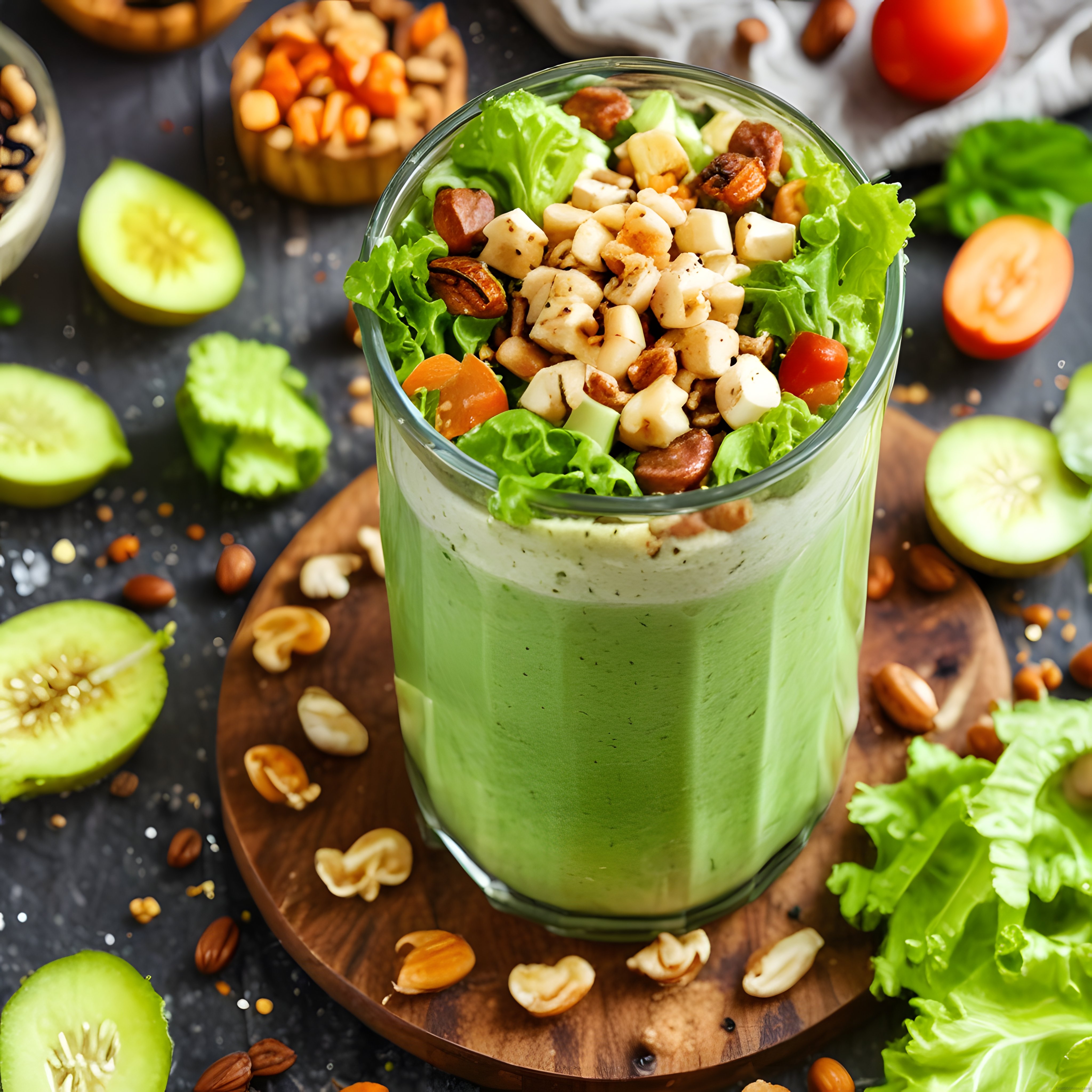 cam bardakta avokadolu kuruyemişli taze yeşil salata tarifi