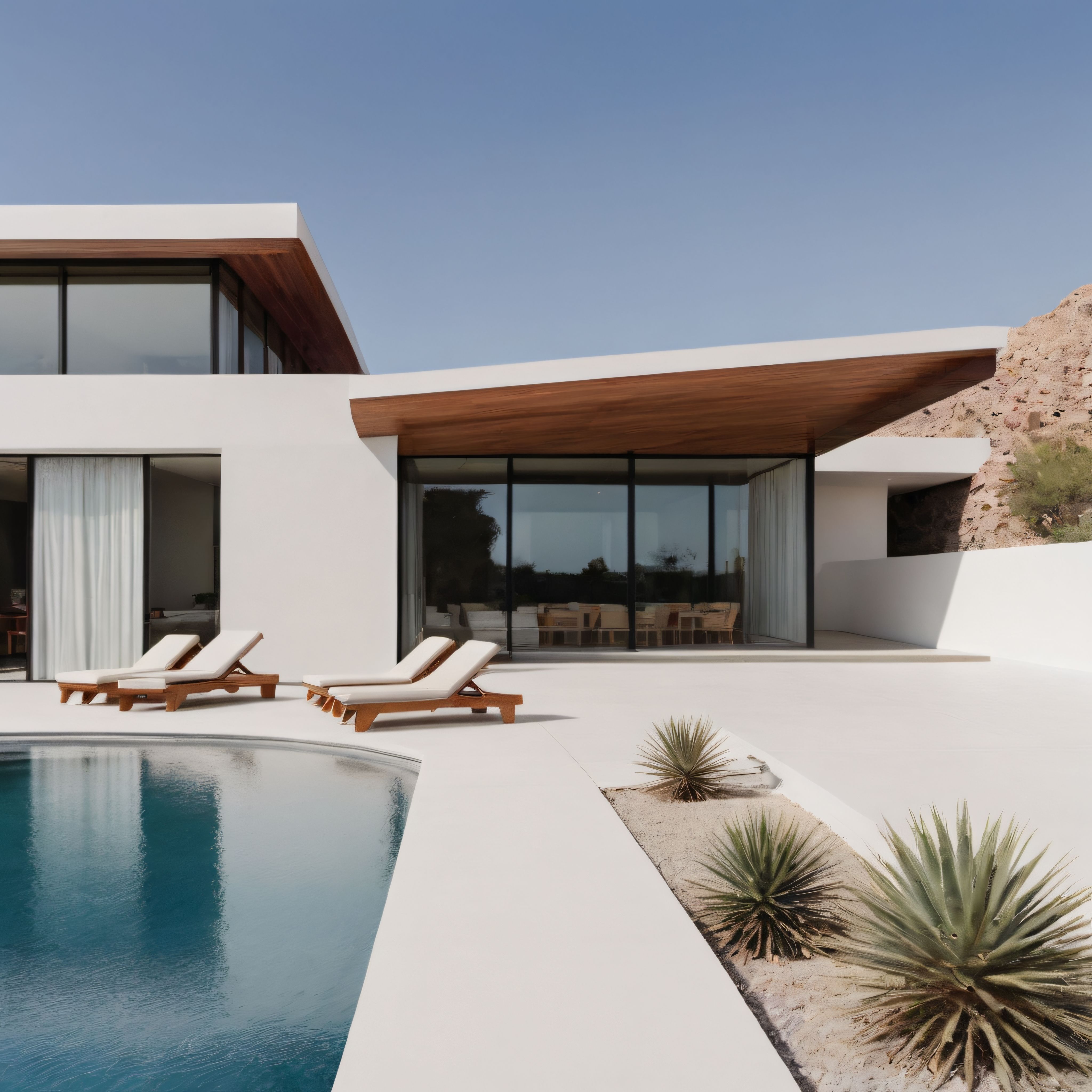 Cam Cepheli Lüks Villa ve Havuz Başındaki Minimalist Tatil Köşesi