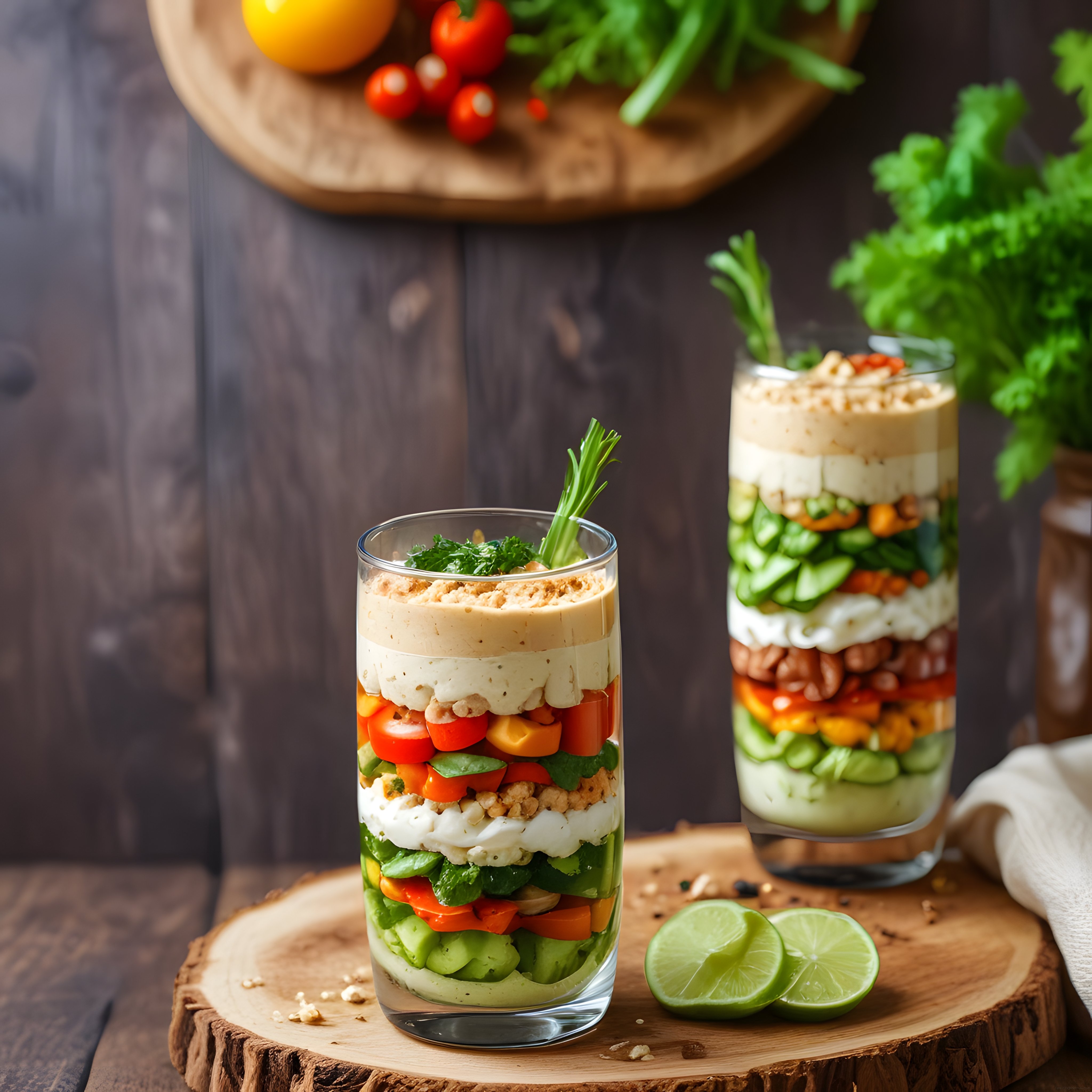 Cam Kadehlerde Renkli Katmanlı Salata: Sağlıklı ve Pratik Bir Tarif