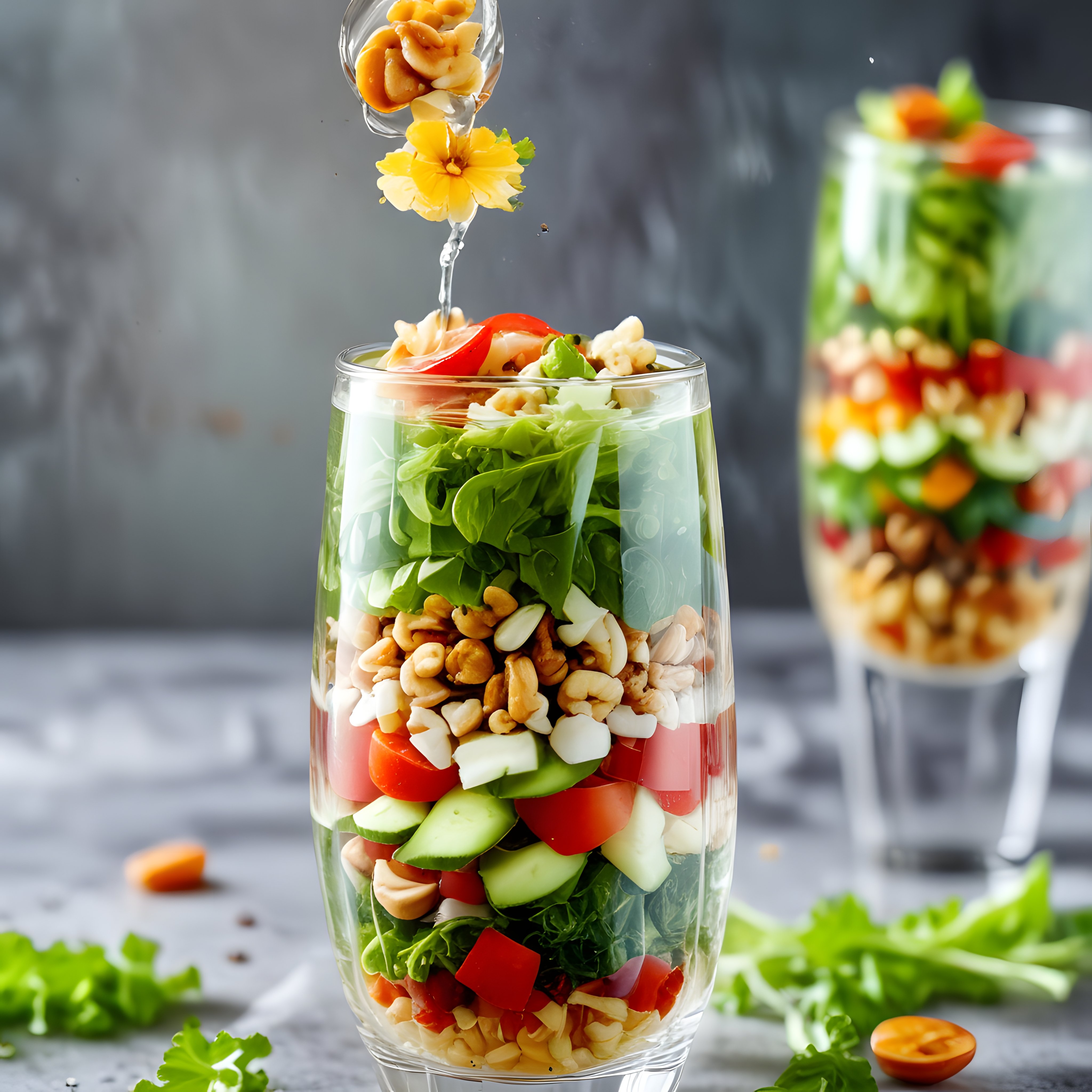Cam Kapta İştah Açıcı Katmanlı Salata Tarifi ve Sağlıklı Sunum
