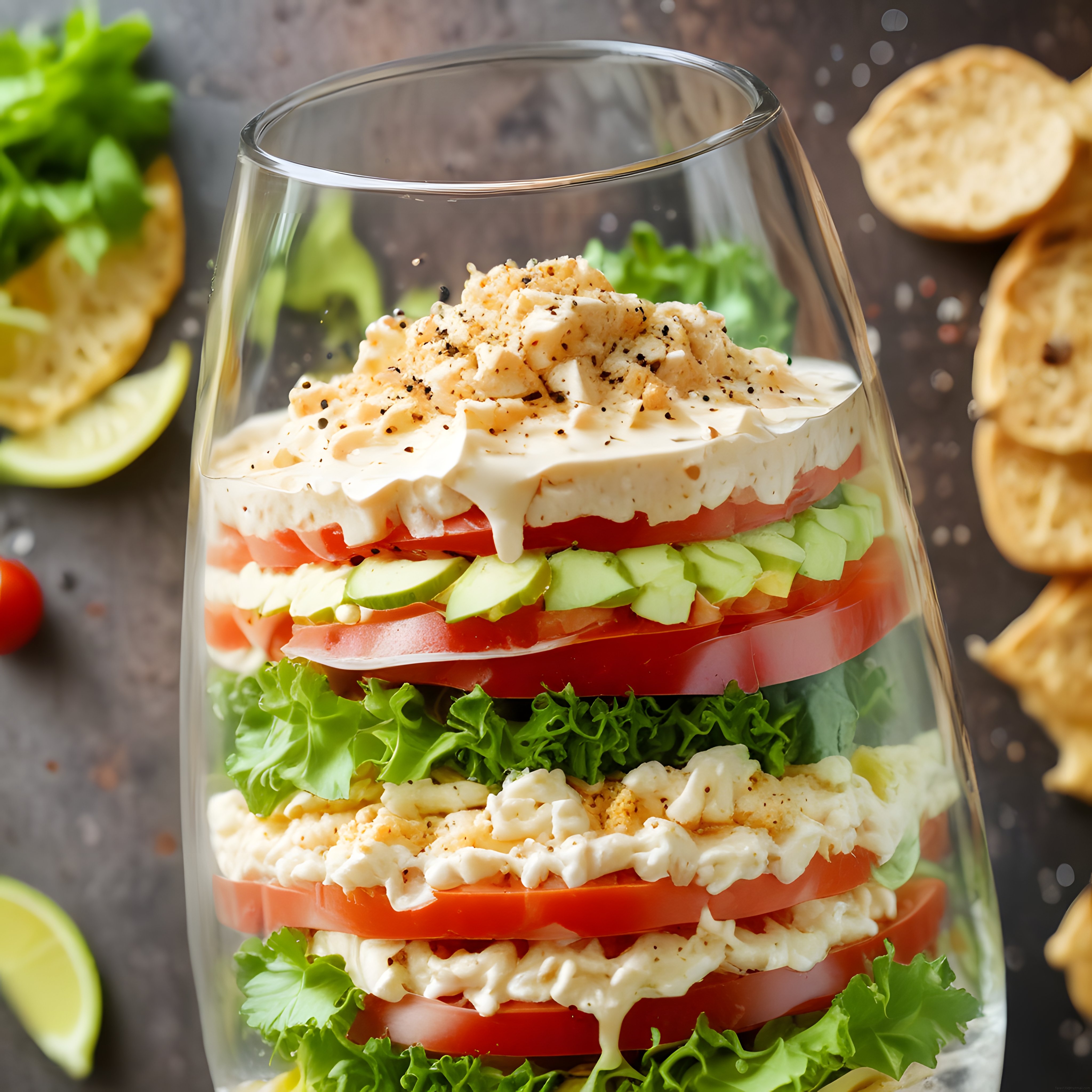 Cam Kapta Katmanlı Tavuklu Salata: Pratik, Sağlıklı ve Lezzetli Öğün Fikri