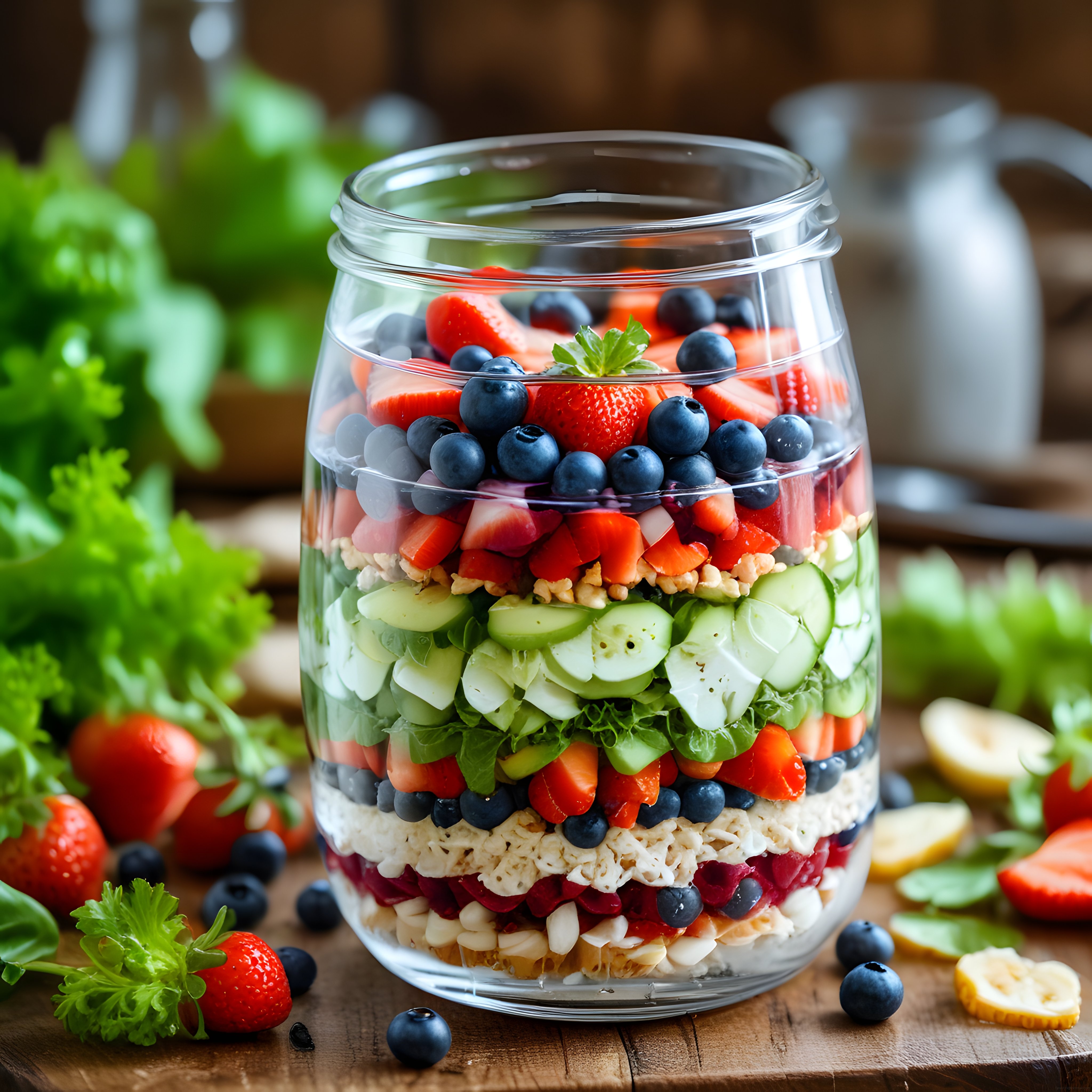 Cam Kavanozda Gökkuşağı Katmanlı Salata Tarifi: Pratik ve Besleyici