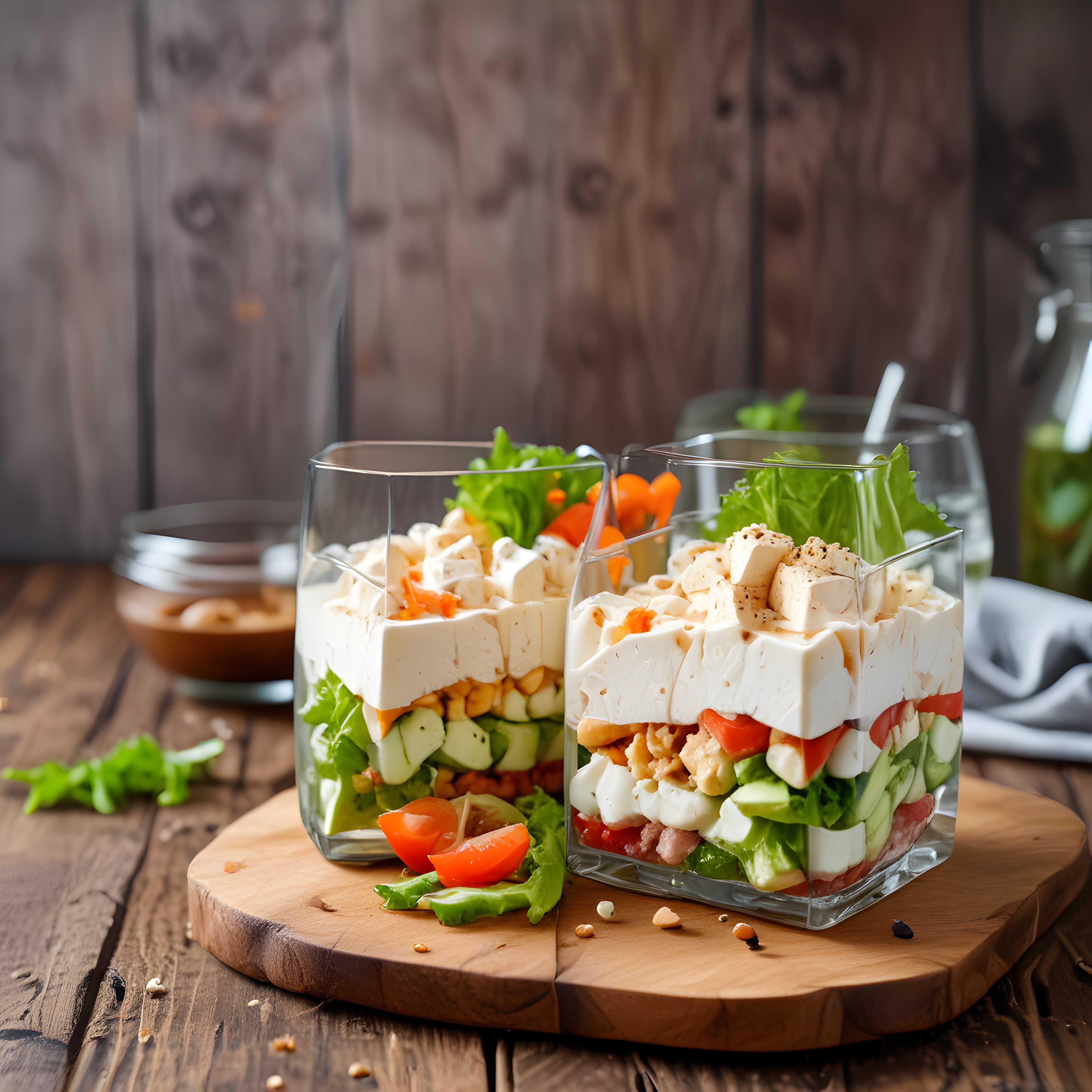 Cam Kavanozda Katmanlı Beyaz Peynirli Salata Tarifi ve Pratik Sunum Önerisi