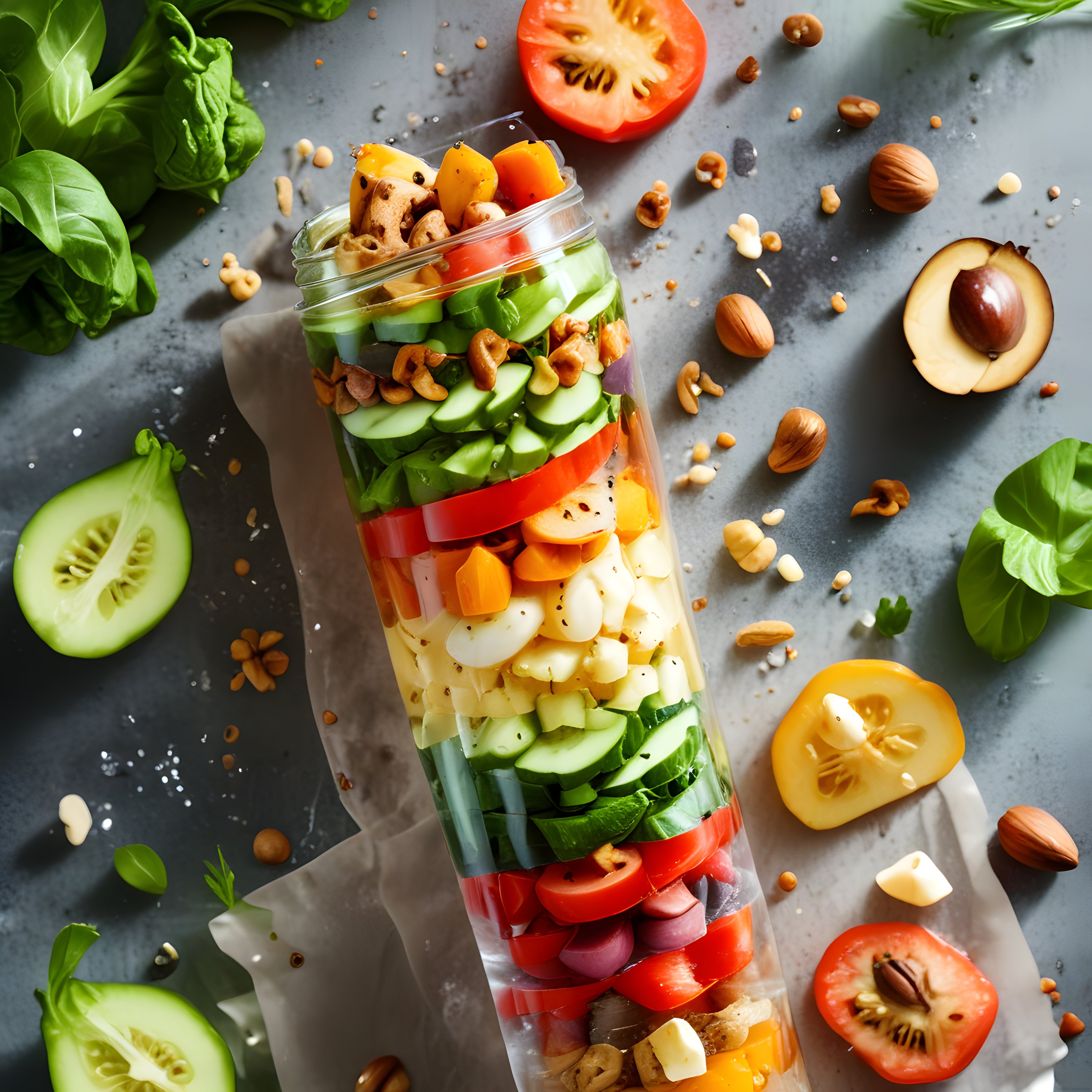 Cam Kavanozda Renkli Katmanlı Salata Tarifi ile Sağlıklı ve Pratik Öğün Fikri