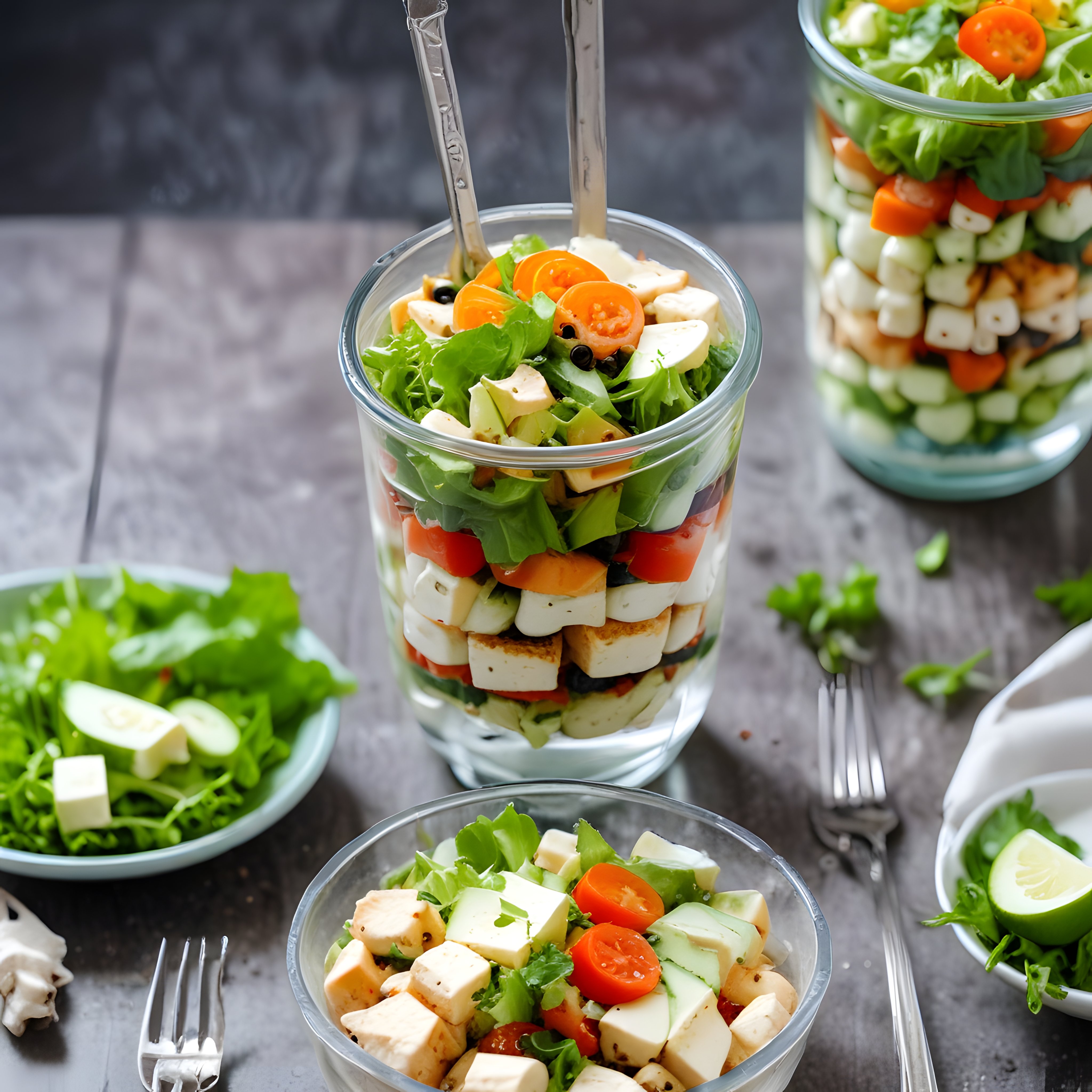 Cam Kavanozlarda Katmanlı Mozzarella Salatası: Sağlıklı ve Pratik Yemek Hazırlığı