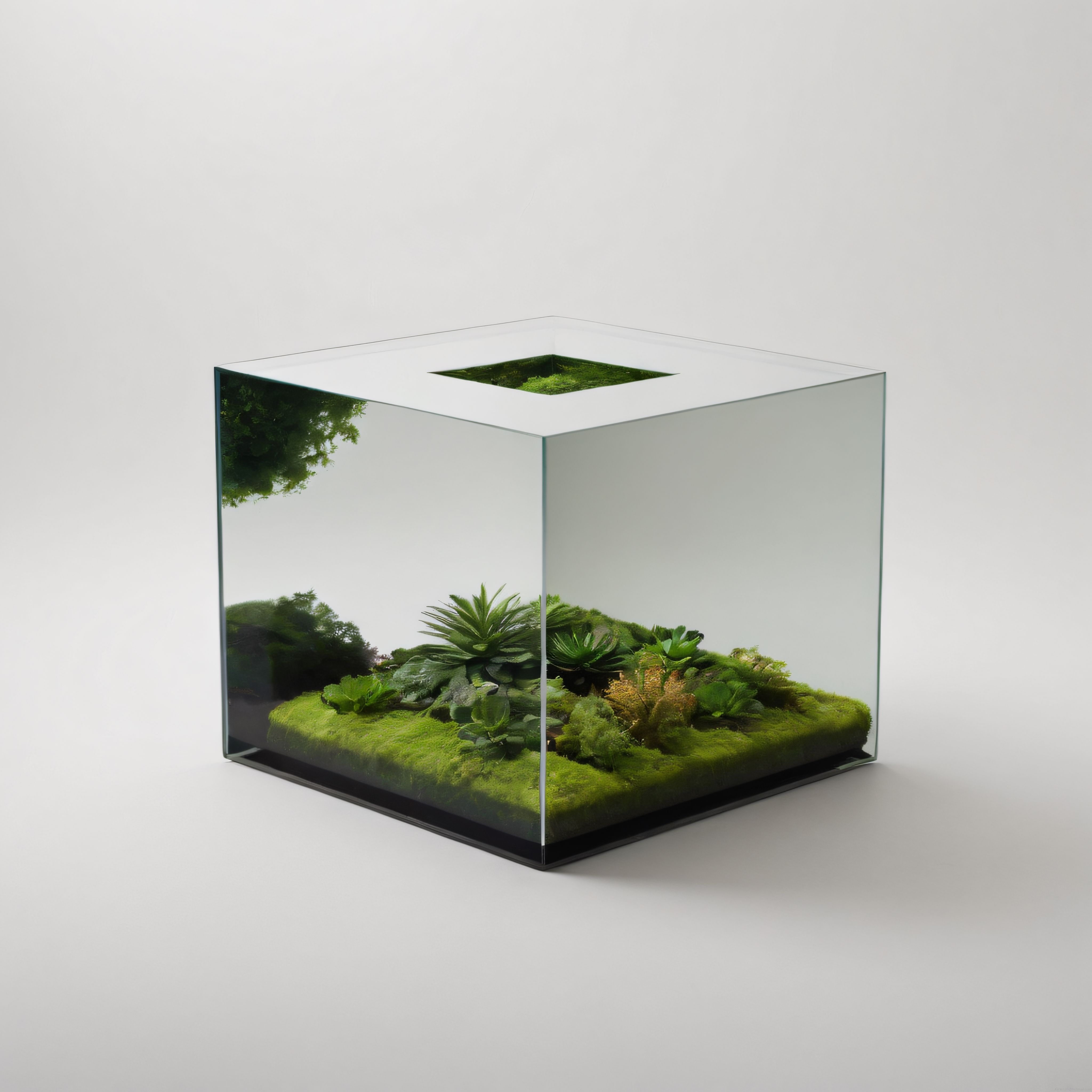 Cam Küp Terraryum: Minimalist İç Mekan Bitki Tasarımı ve Yosun Sanatı