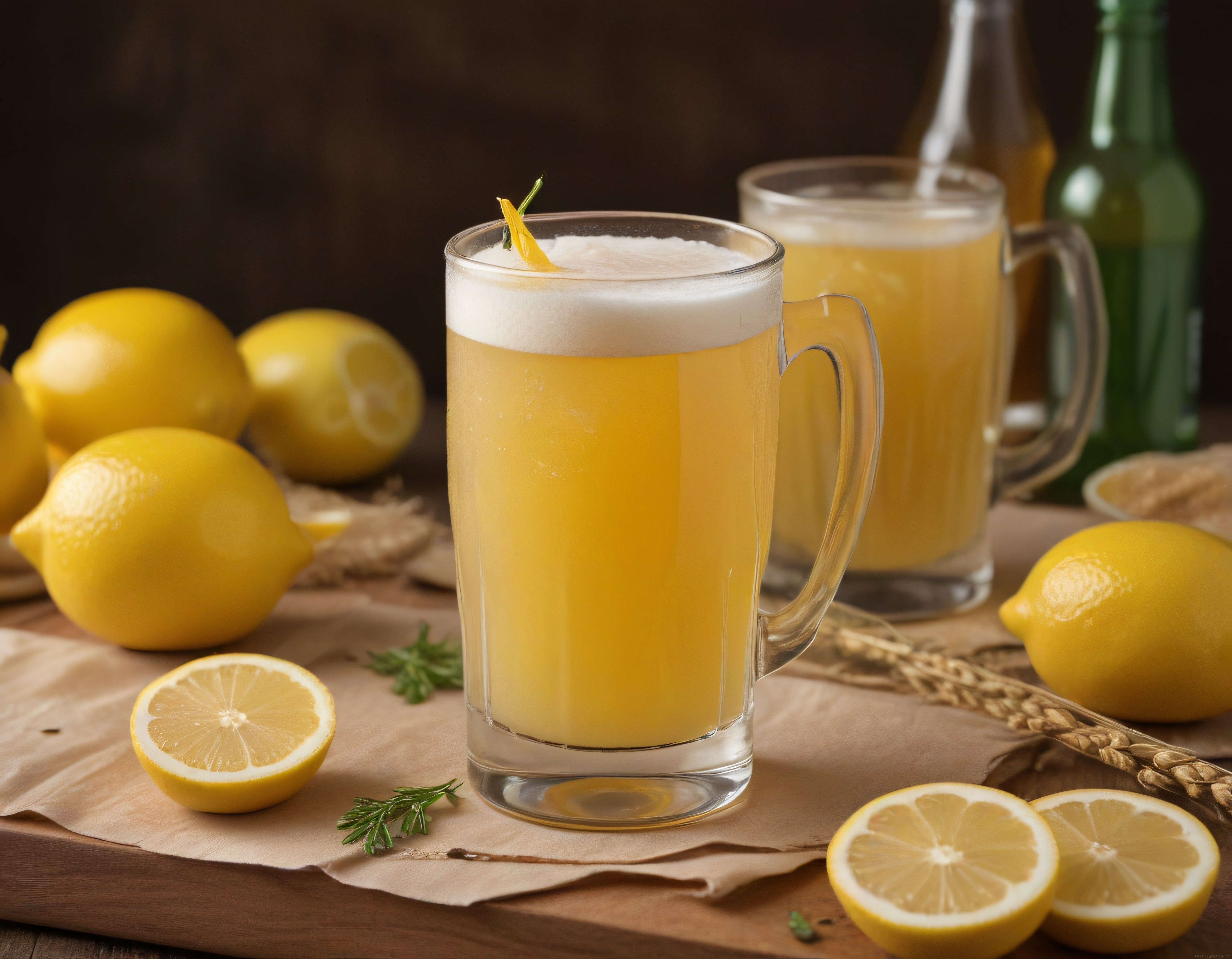 Cam Kupa İçinde Taze Limonlu Köpüklü Yaz İçeceği: Ev Yapımı Serinletici Lezzet