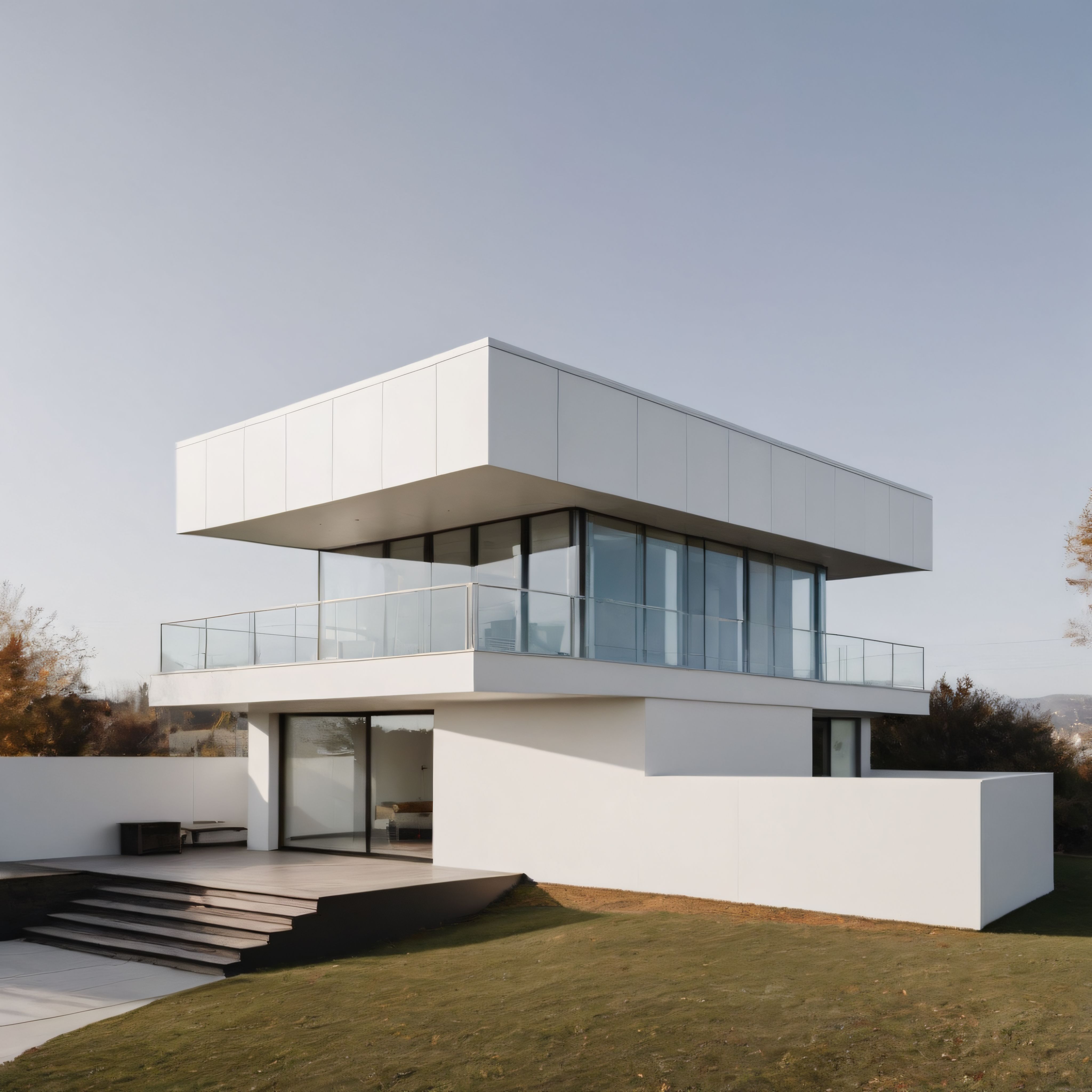 Cam ve Beyazın Uyumu: Modern Villa Tasarımında Minimalist Zarafet