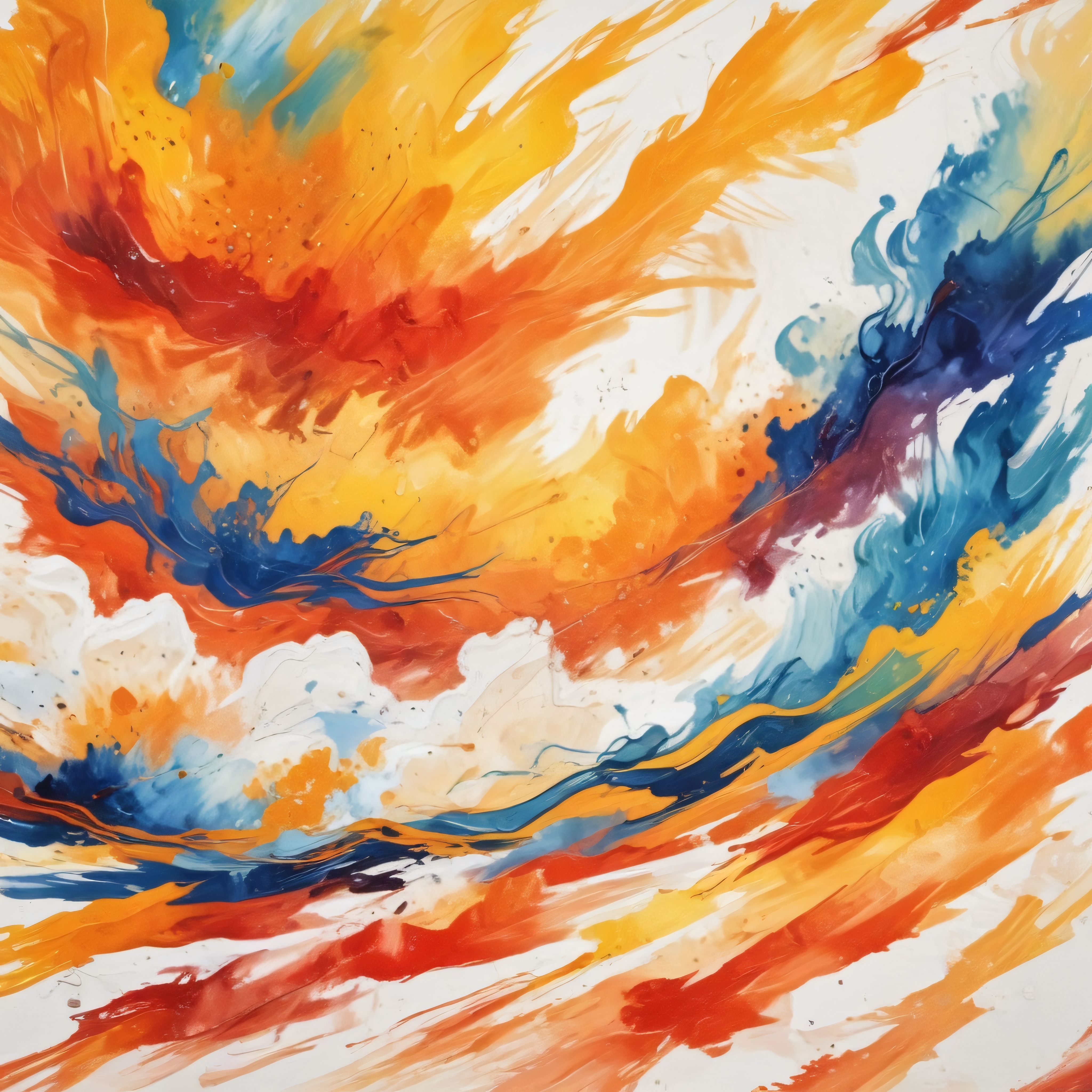 Canlı Renklerle Dans Eden Soyut Yağlı Boya Dokusu ve Akışkan Sanat