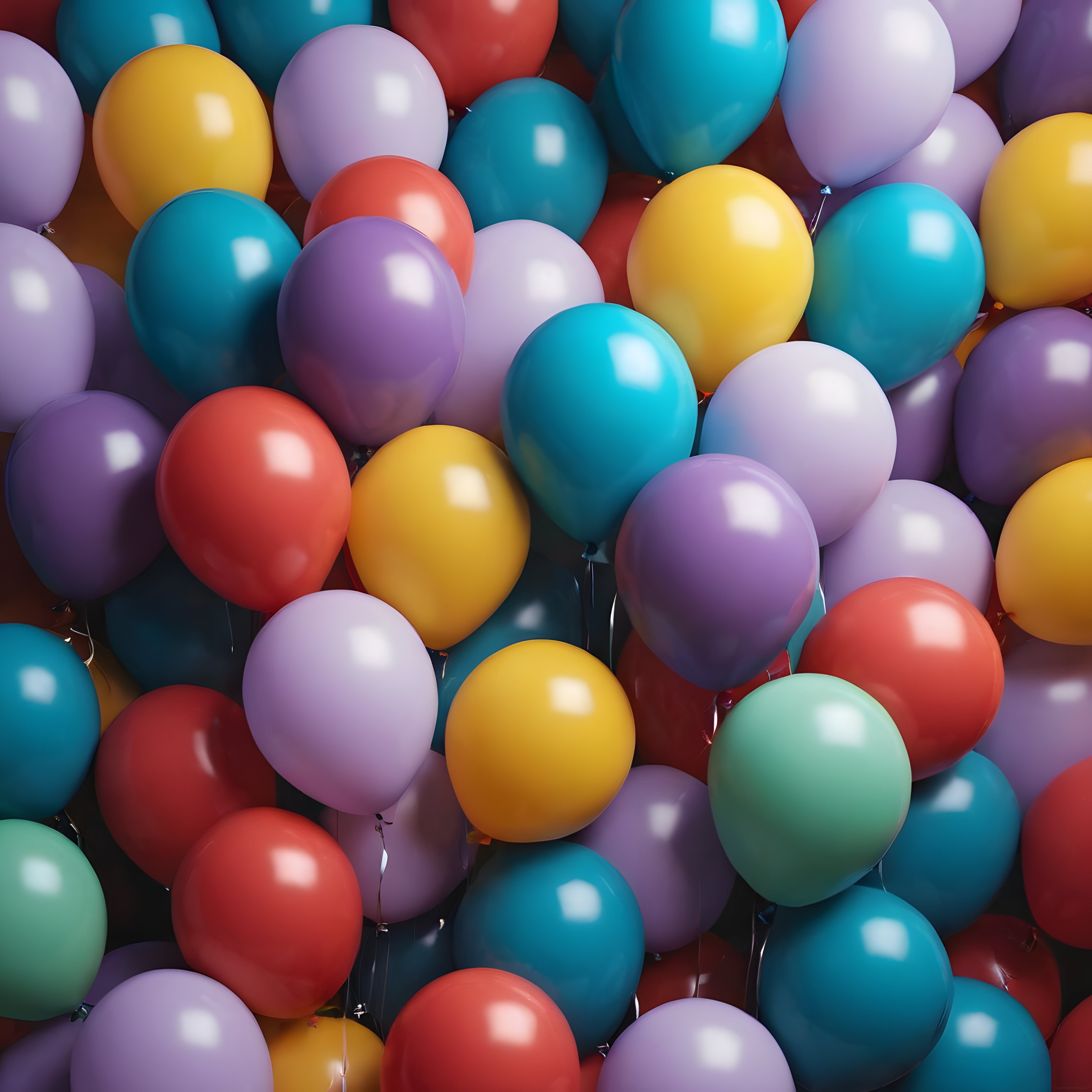 Canlı Renkli Balonlarla Kaplı Neşeli Doğum Günü ve Parti Arka Planı Görseli