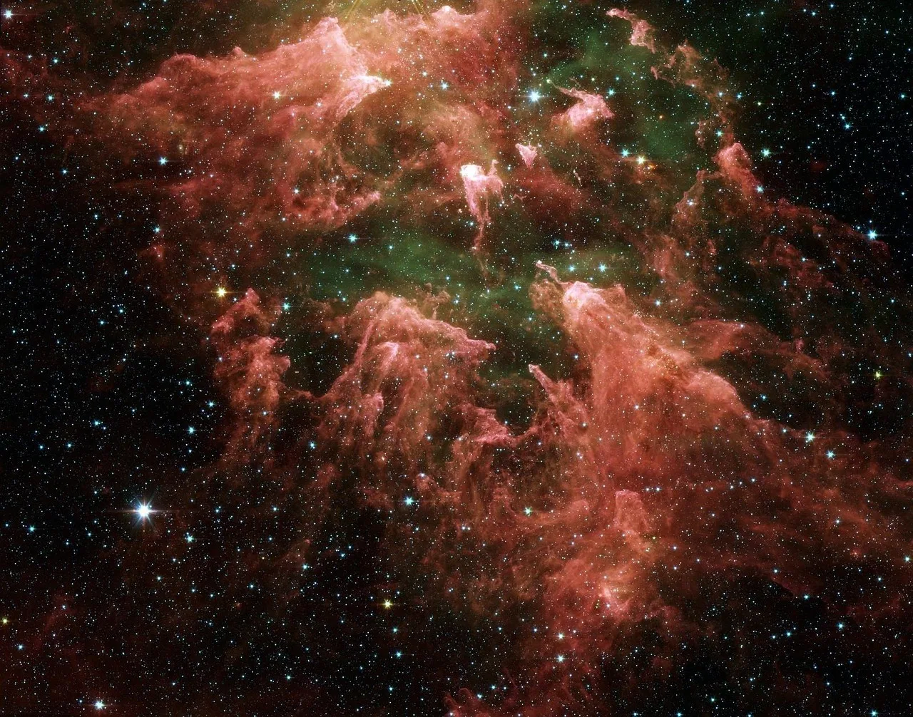 Carina Nebulası parlak yıldızlı gökyüzü fotoğrafı