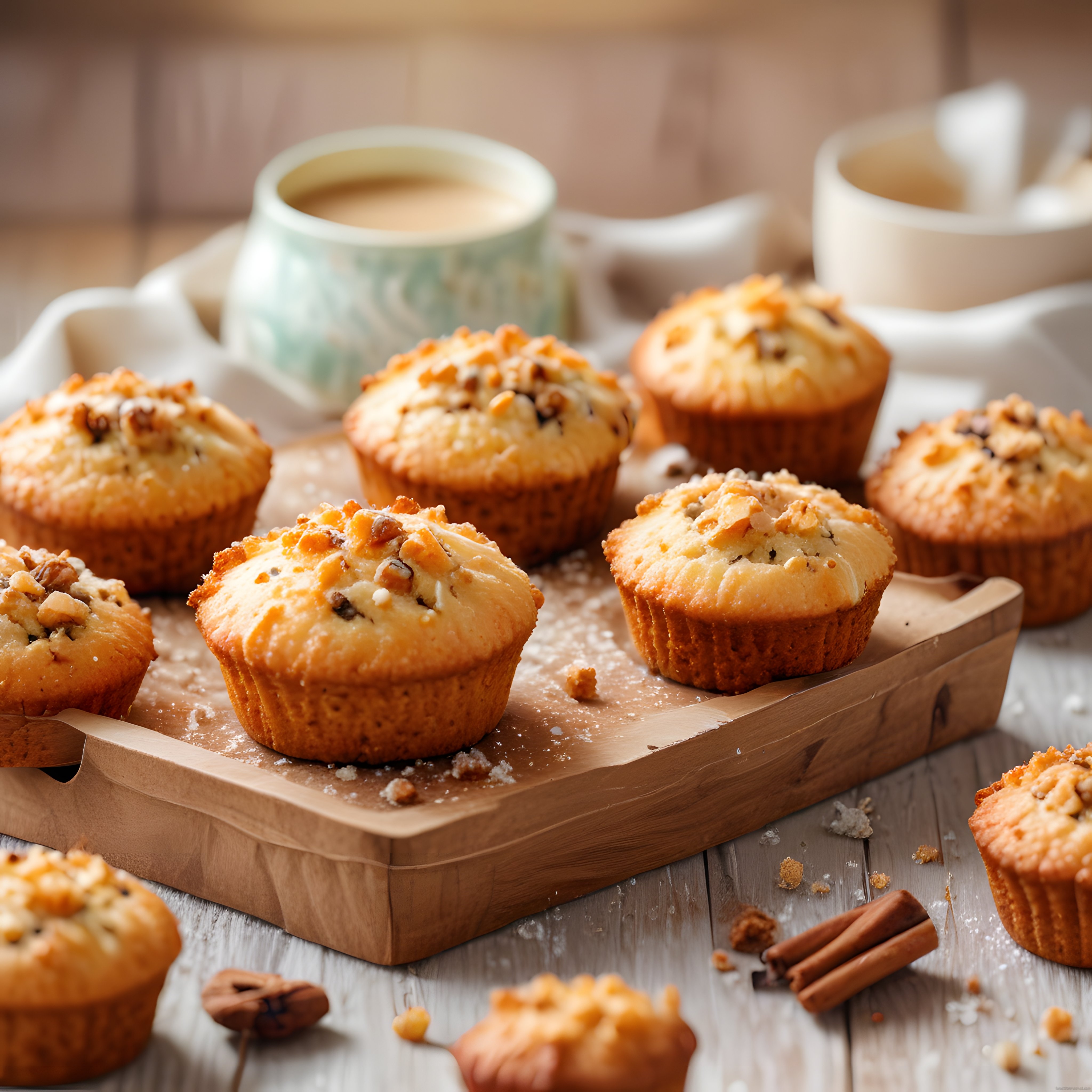 Cevizli Ev Yapımı Muffinler ve Sıcak Kahve ile Keyifli Kahvaltı Masası