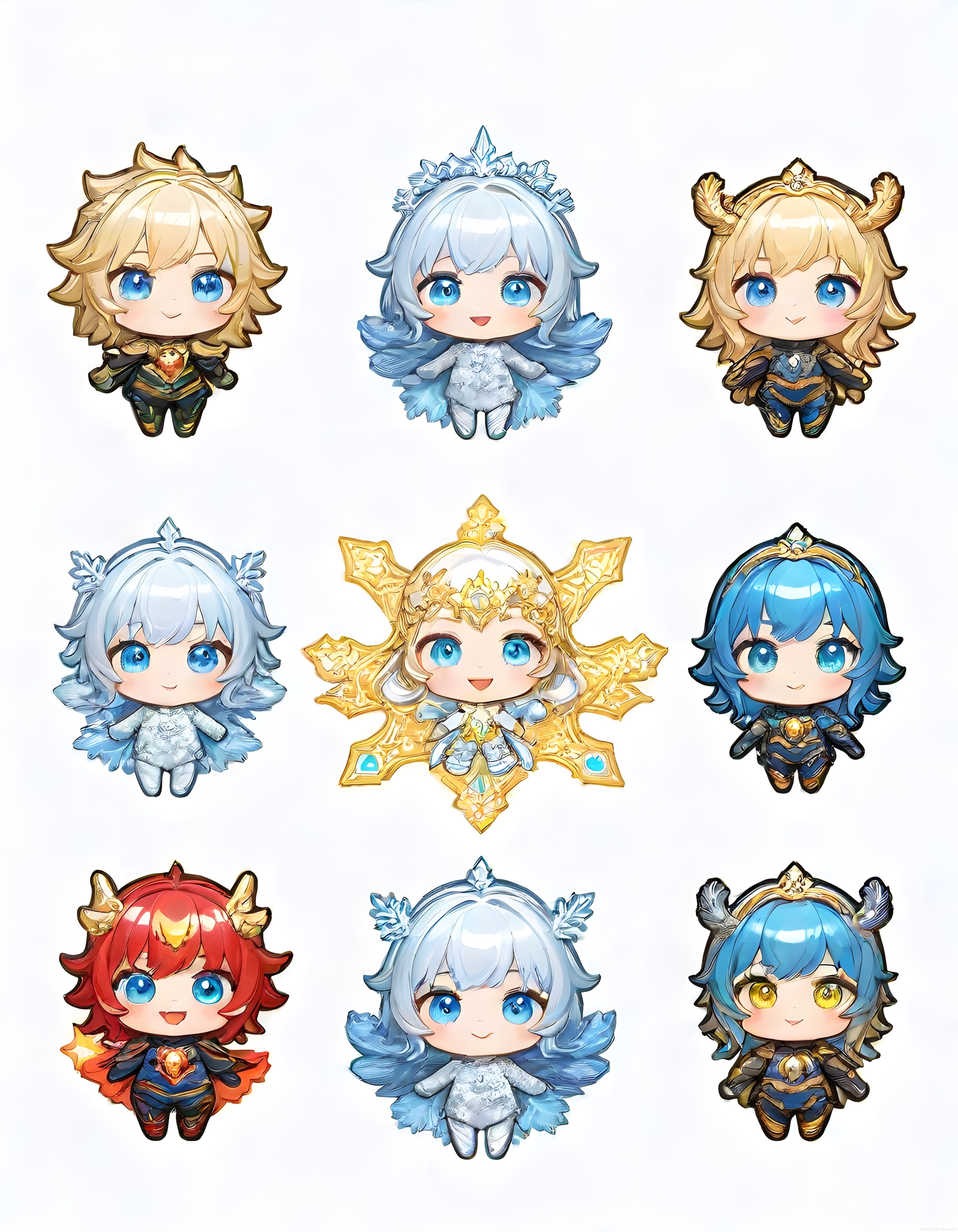 Chibi Anime Karakter Koleksiyonu: Sevimli Prenses ve Savaşçı Figürleri