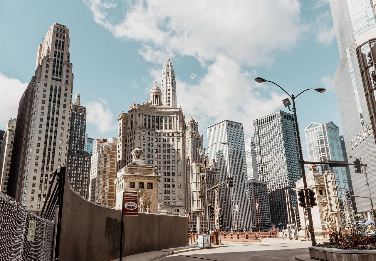 Chicago gökdelen silueti - modern şehir manzarası