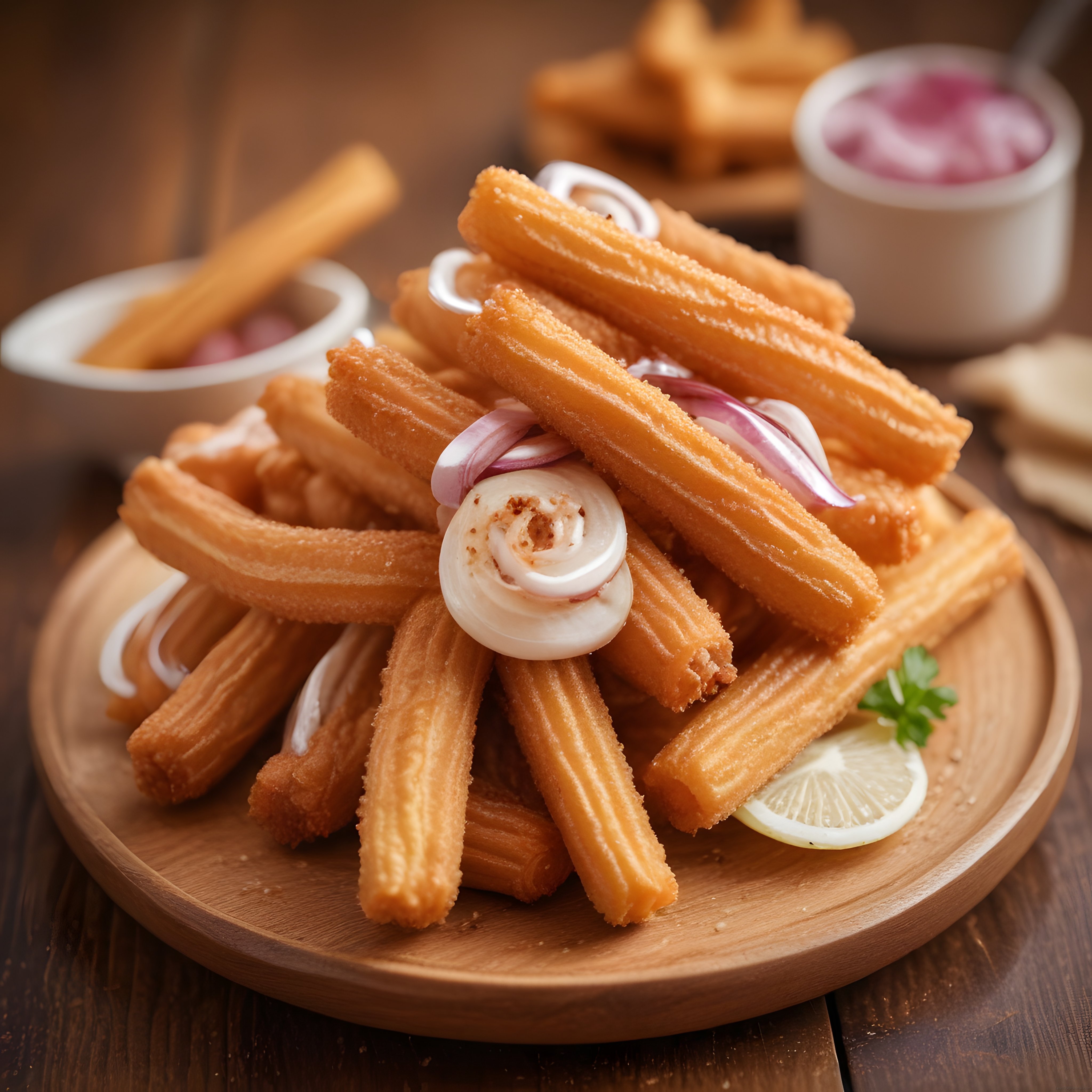 Churros Tabağı: Soğan ve Sos Eşliğinde Sıcak ve Çıtır Bir Lezzet Deneyimi