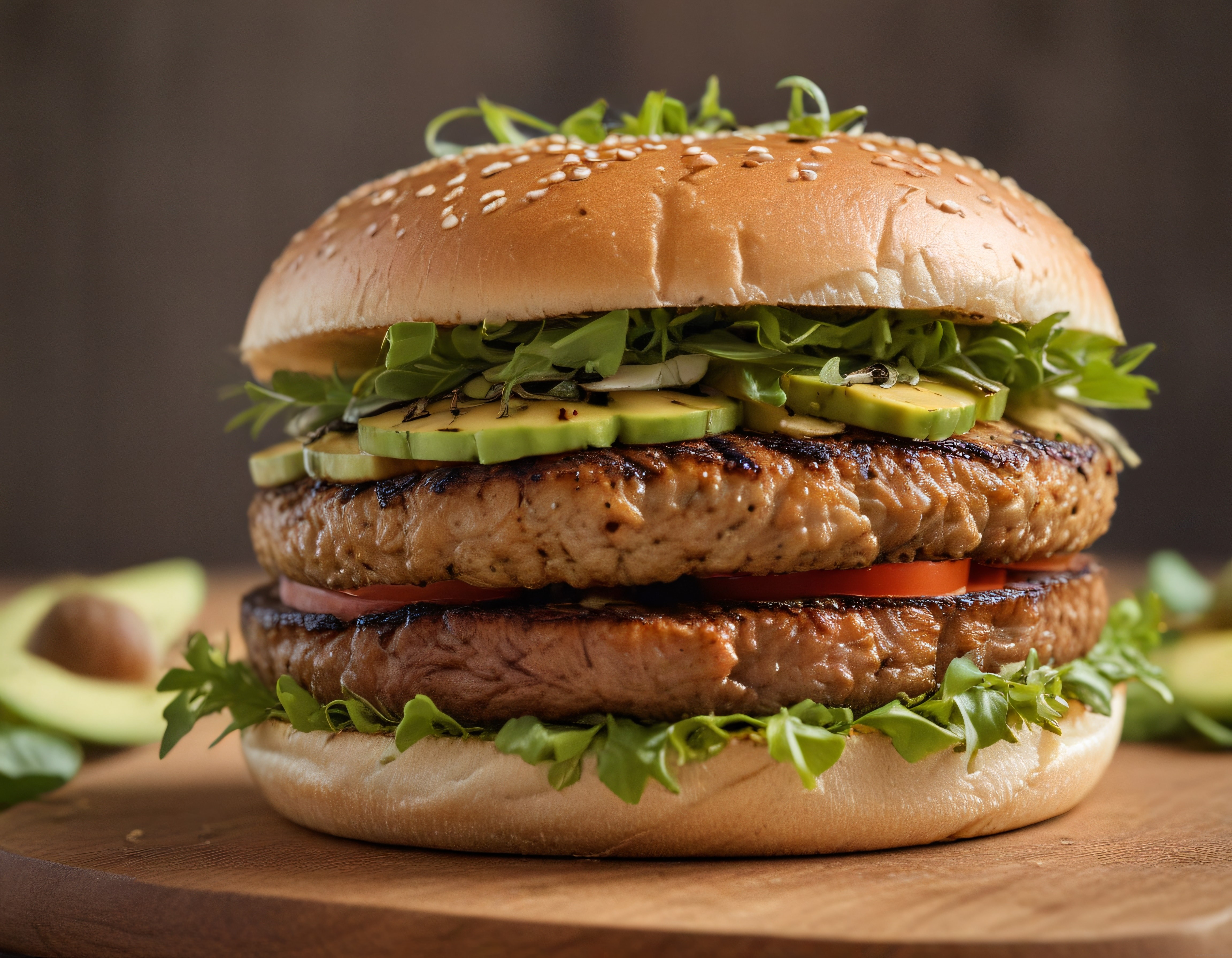Çift katlı avokadolu rokalı nefis gourmet burger tarifi ve profesyonel sunum