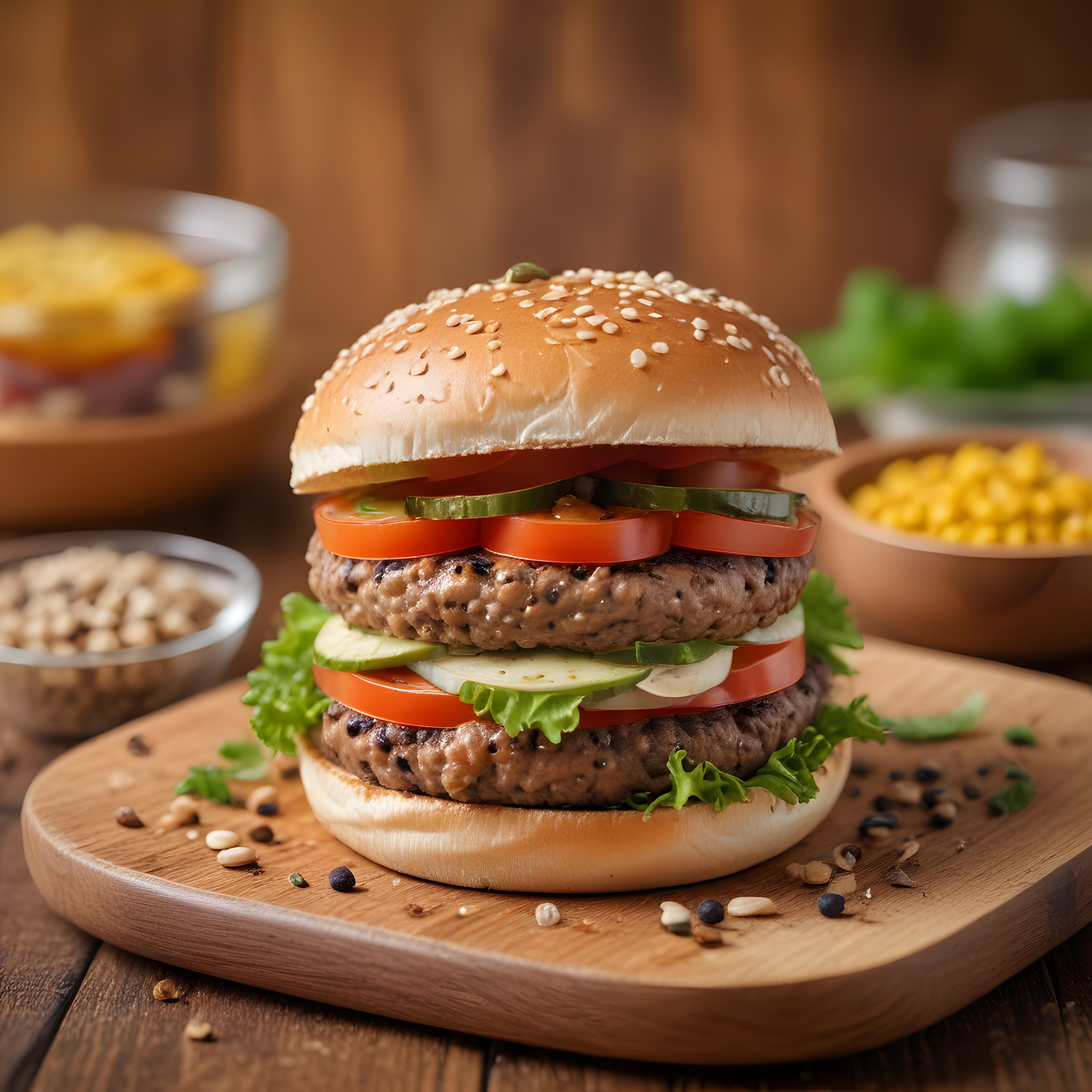Çift Katlı Ev Yapımı Hamburger Tarifi: Bol Malzemeli ve Lezzetli