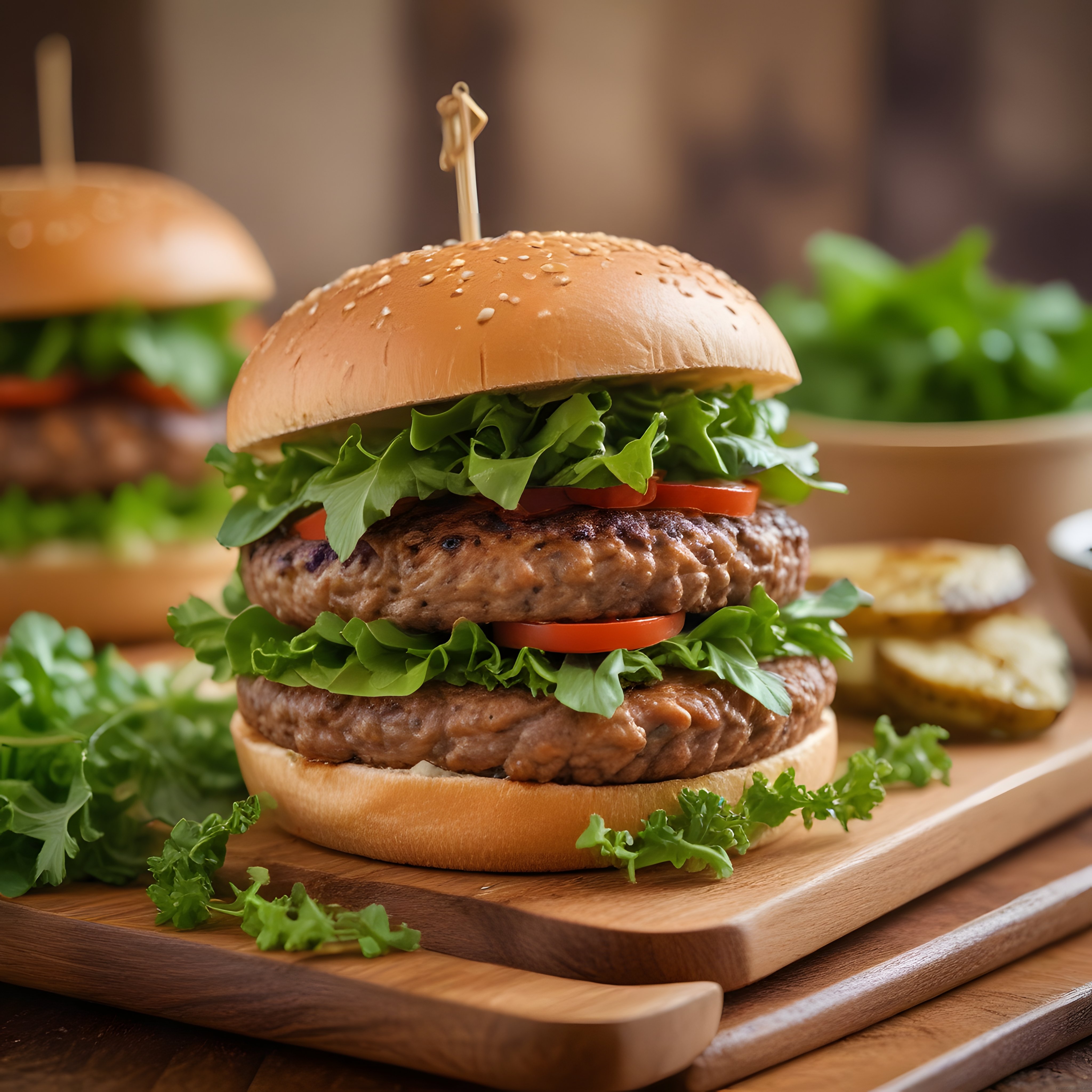 Çift Katlı Hamburger: Sulu Ev Yapımı Burger Tarifi ve Profesyonel Sunum