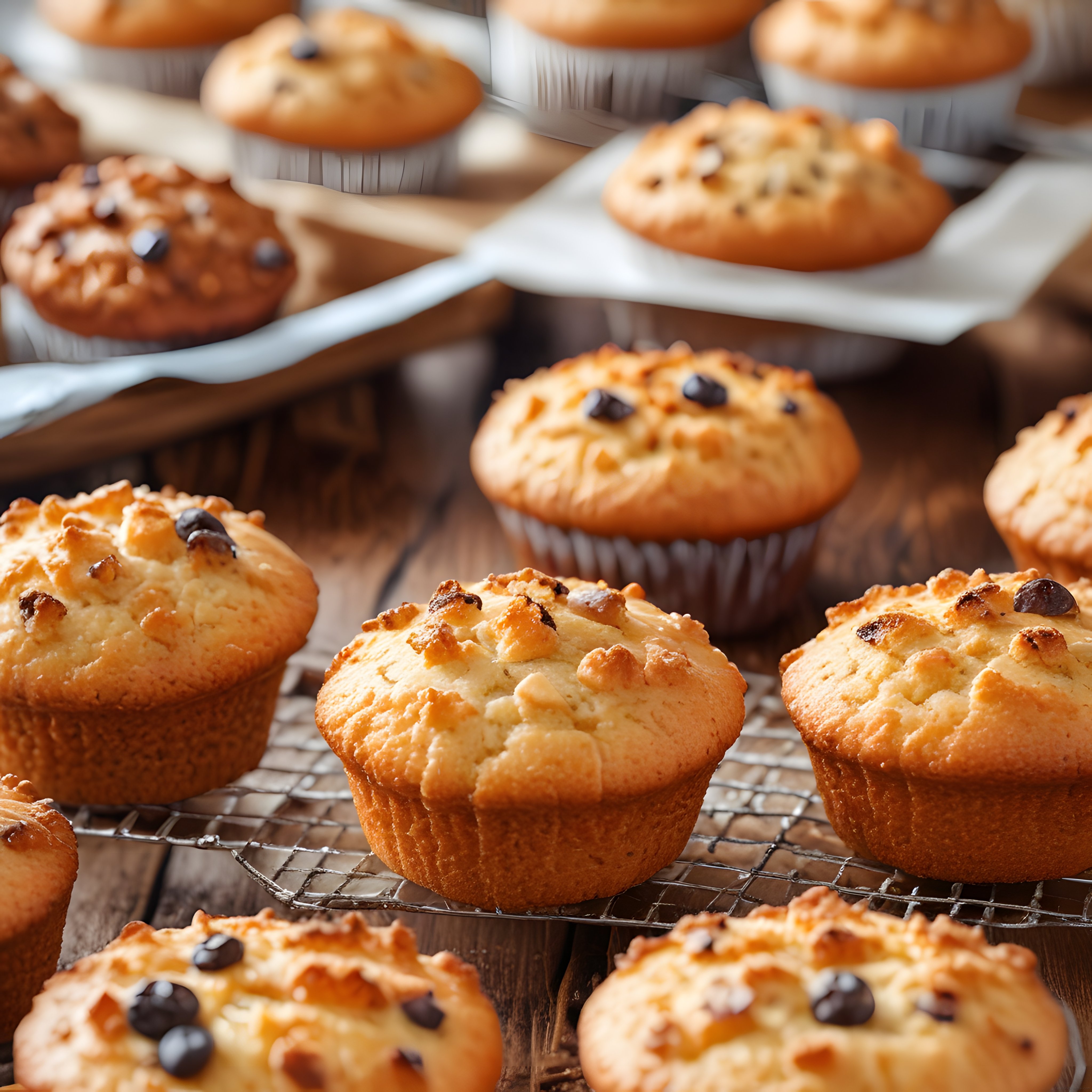Çikolata Parçacıklı Cevizli Muffinler: Fırından Taze Çıkmış Ev Yapımı Tatlı
