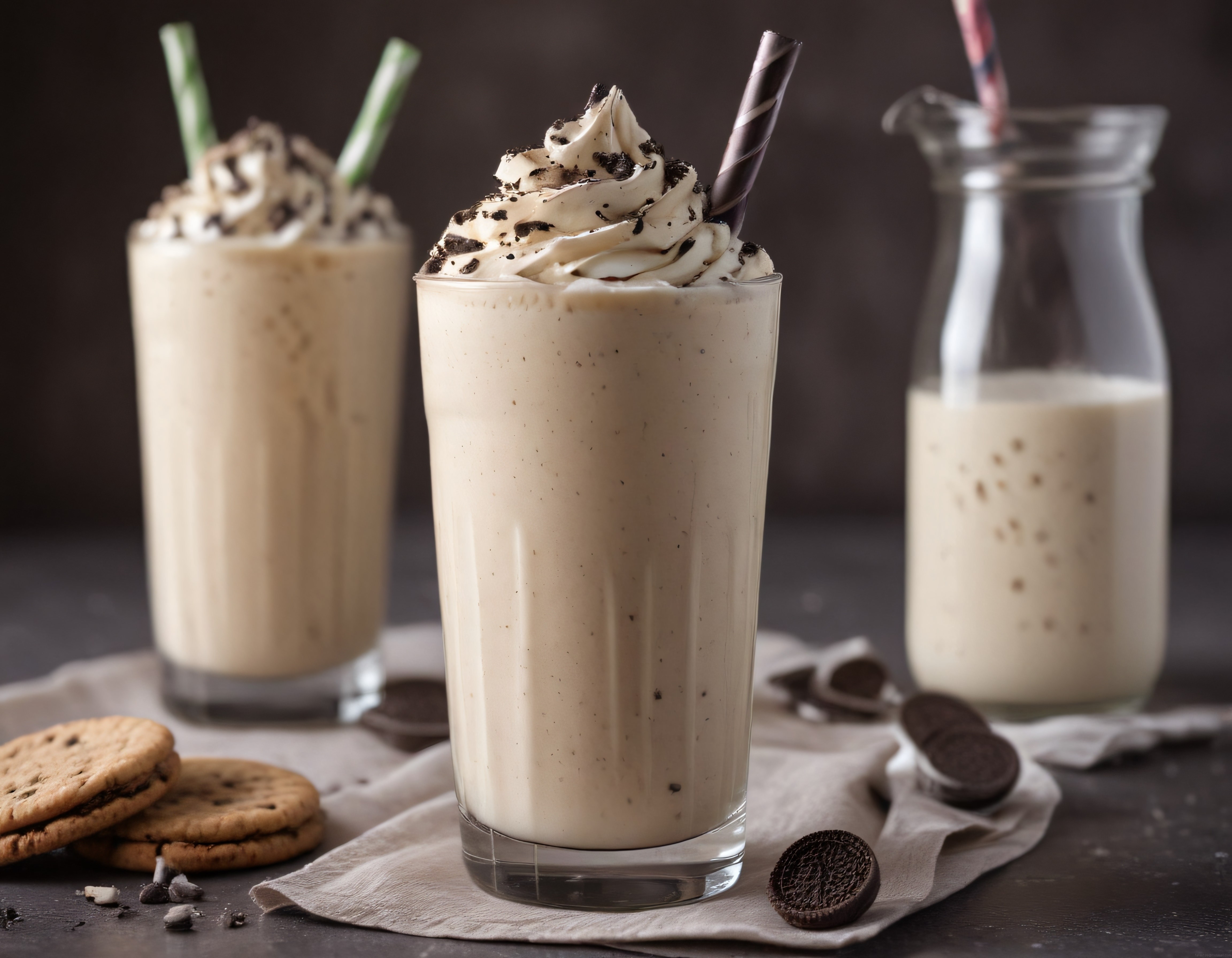 Çikolata Parçacıklı Kremalı Milkshake ve Bisküvi ile Tatlı Kaçamak