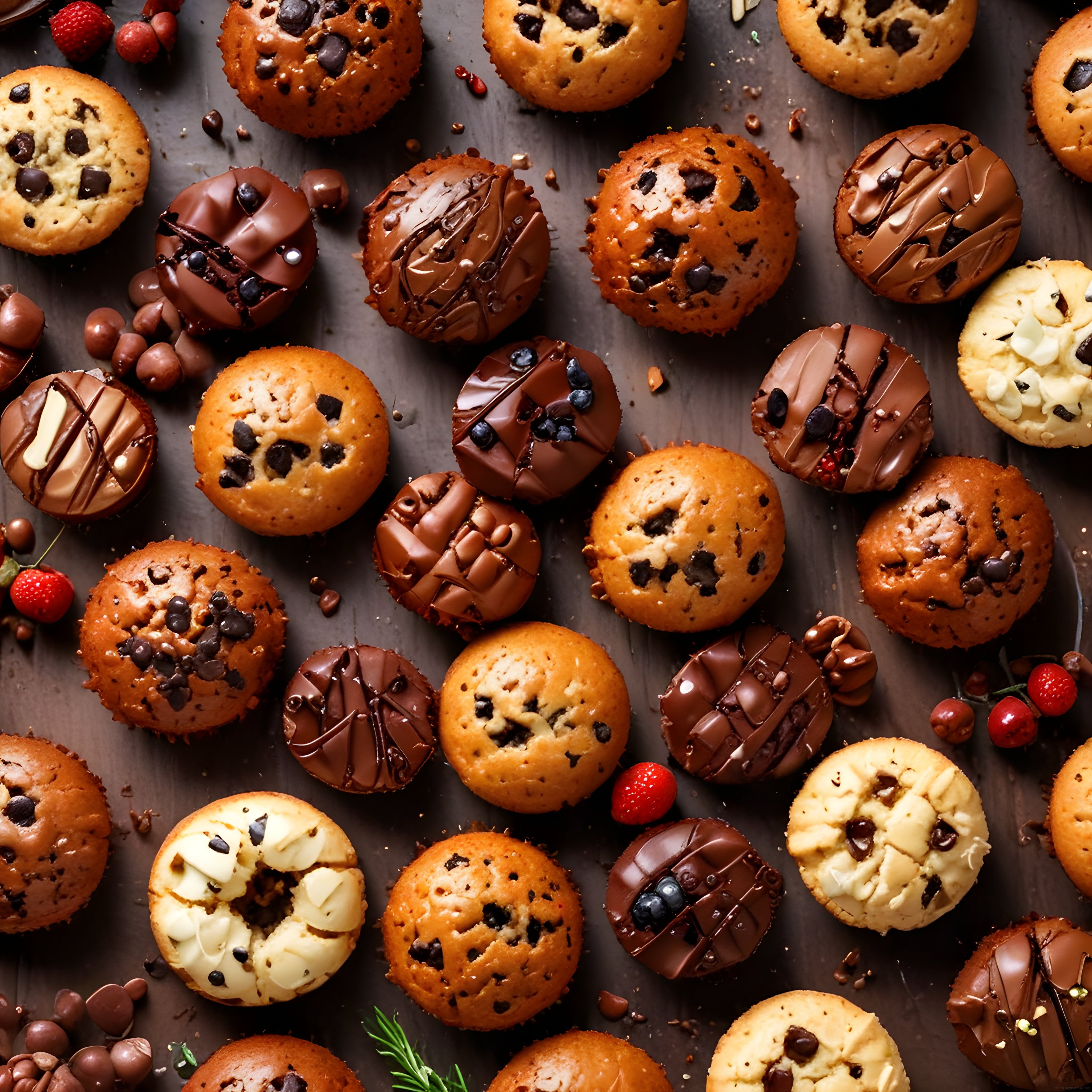 Çikolata Parçacıklı ve Sütlü Çikolatalı Muffinler: Lezzet Dolu Tatlı Aranjmanı