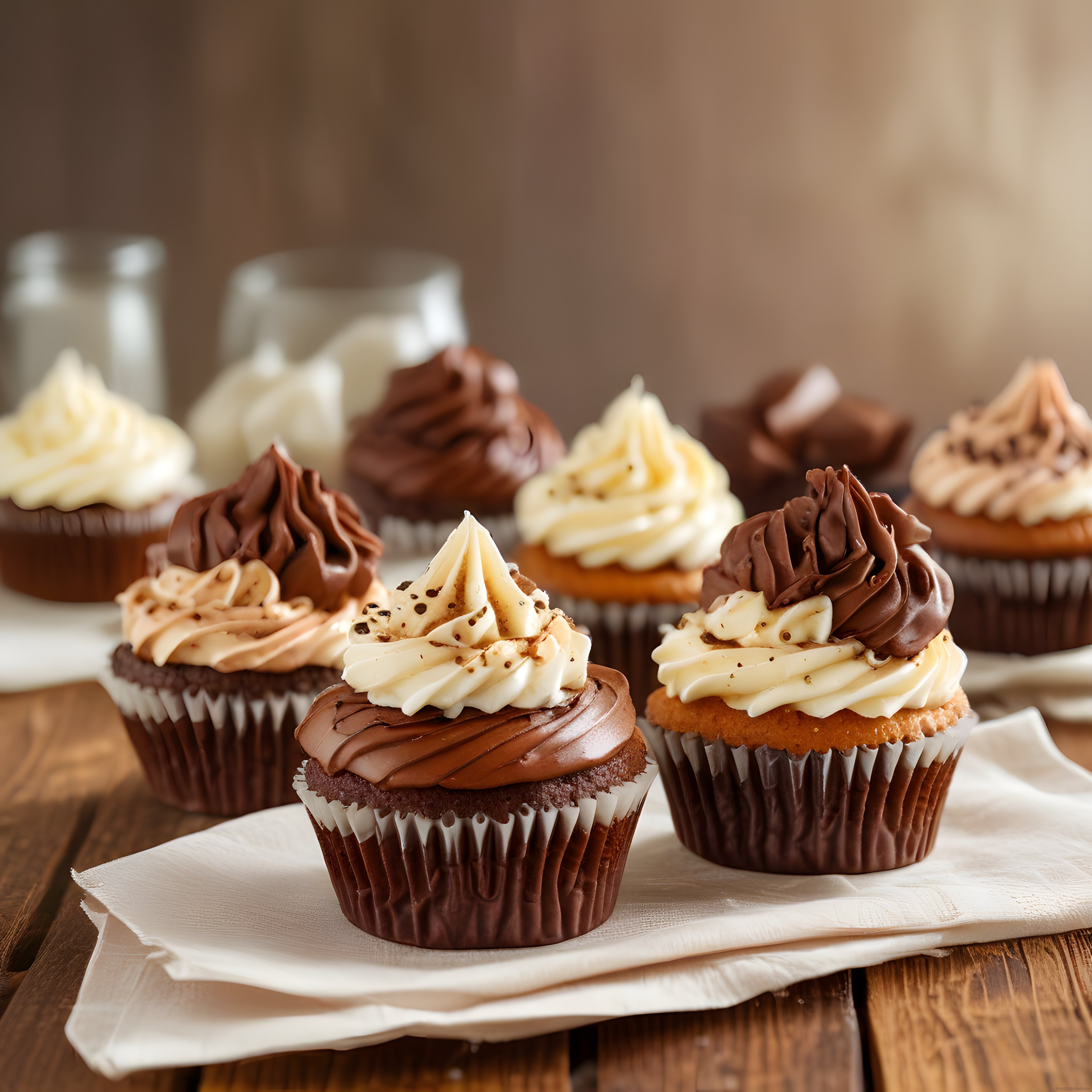 Çikolata ve Vanilya Kremalı Cupcake'ler: Ev Yapımı Tatlı Şöleni