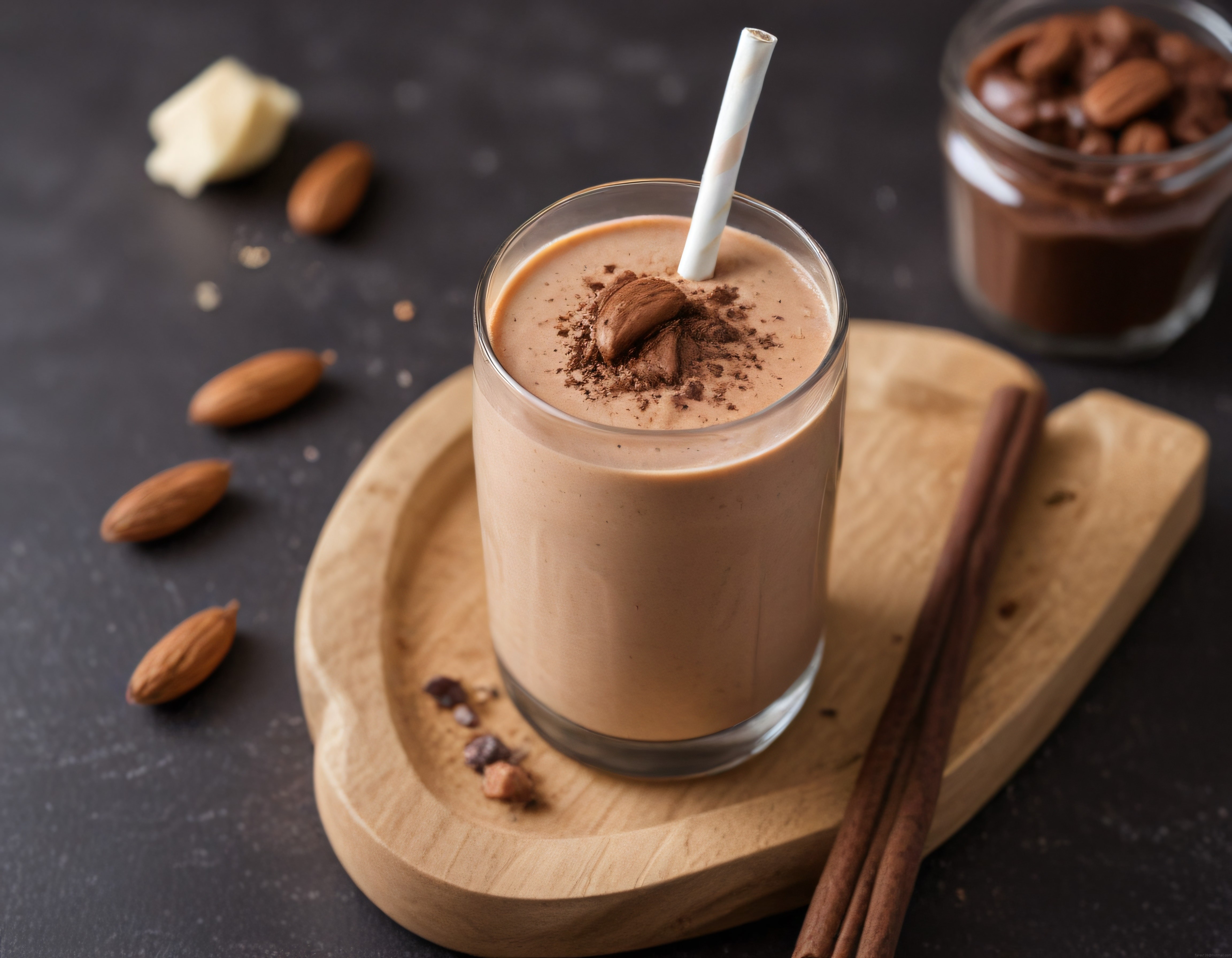 Çikolatalı Badem Smoothie Bardakta: Kahvaltılık Sağlıklı İçecek Tarifi