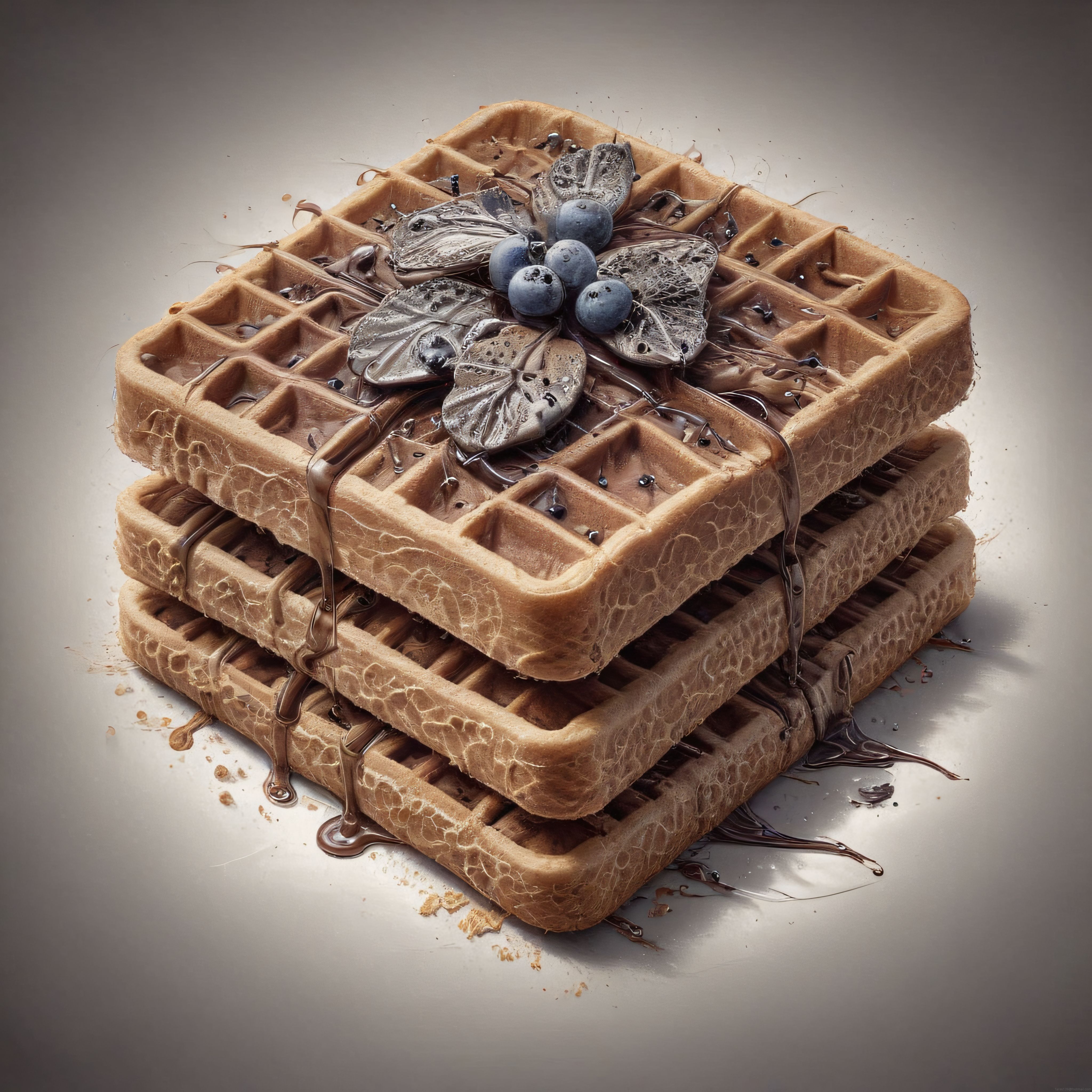 Çikolatalı Yaban Mersinli Waffle Kulesi: Ürkütücü ve Gerçeküstü Sunum