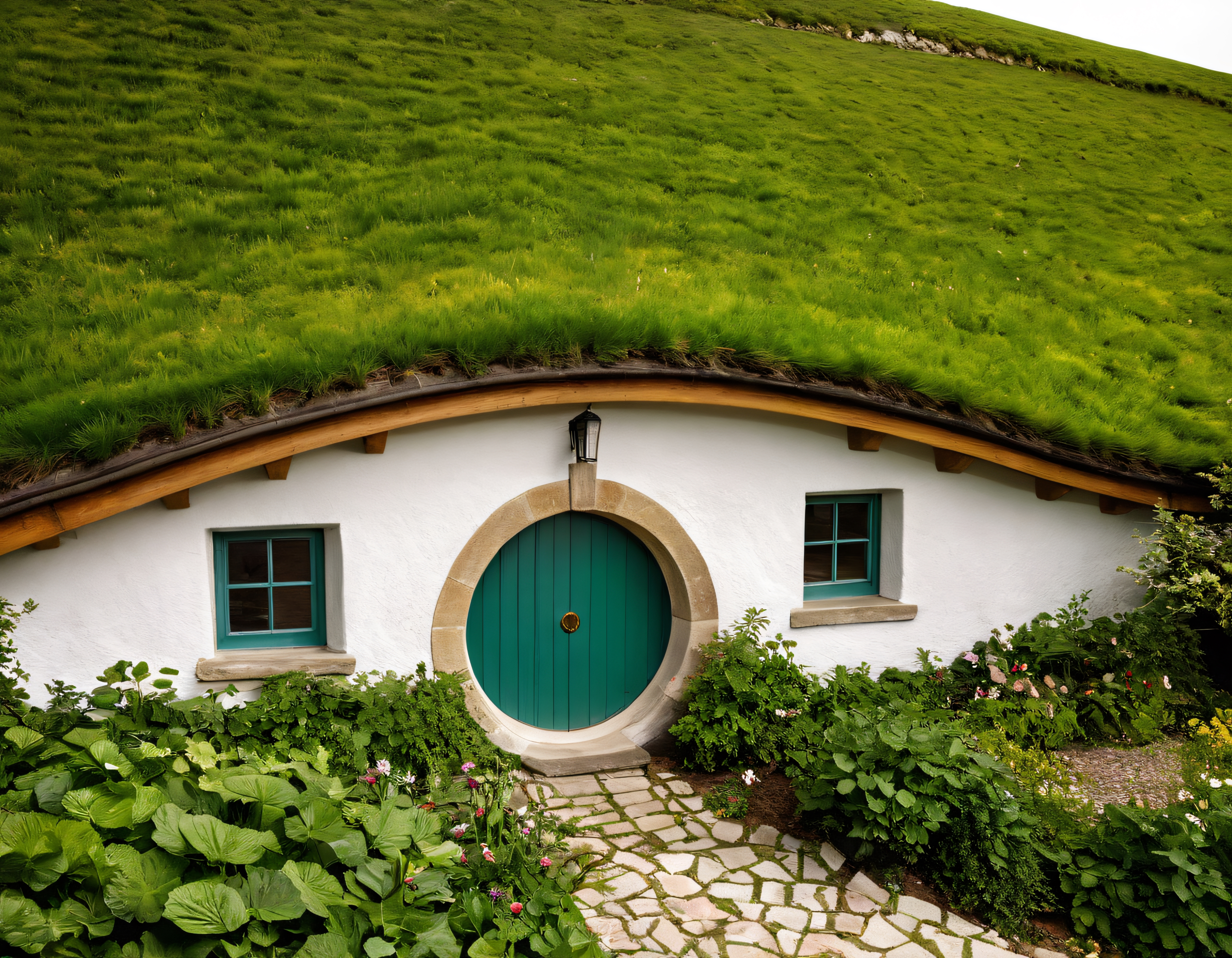 Çim Çatılı Masalsı Hobbit Evi: Sürdürülebilir ve Rustik Doğa İçi Mimari