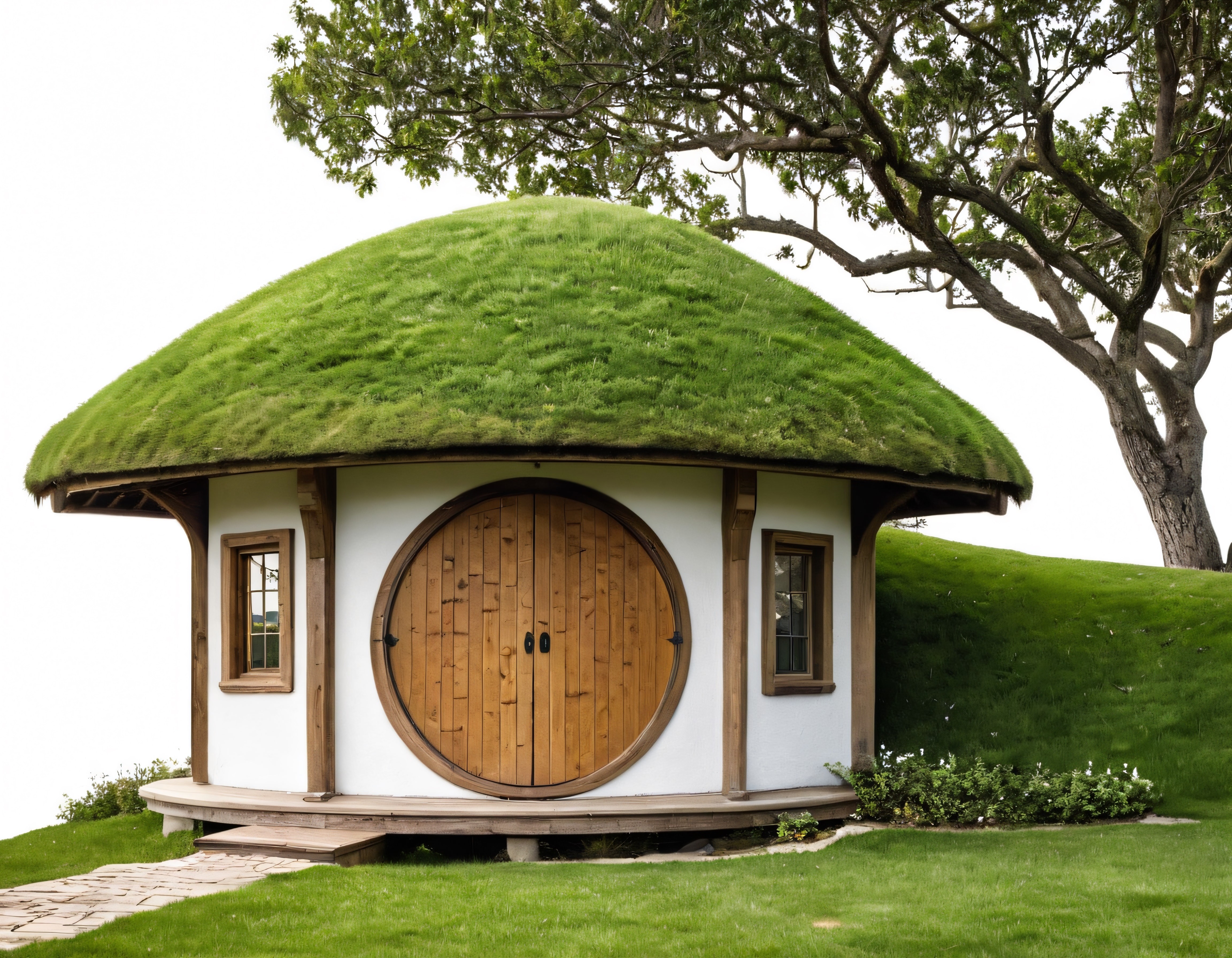 Çim Kaplı Çatısıyla Doğayla Bütünleşen Masalsı Bir Hobbit Evi