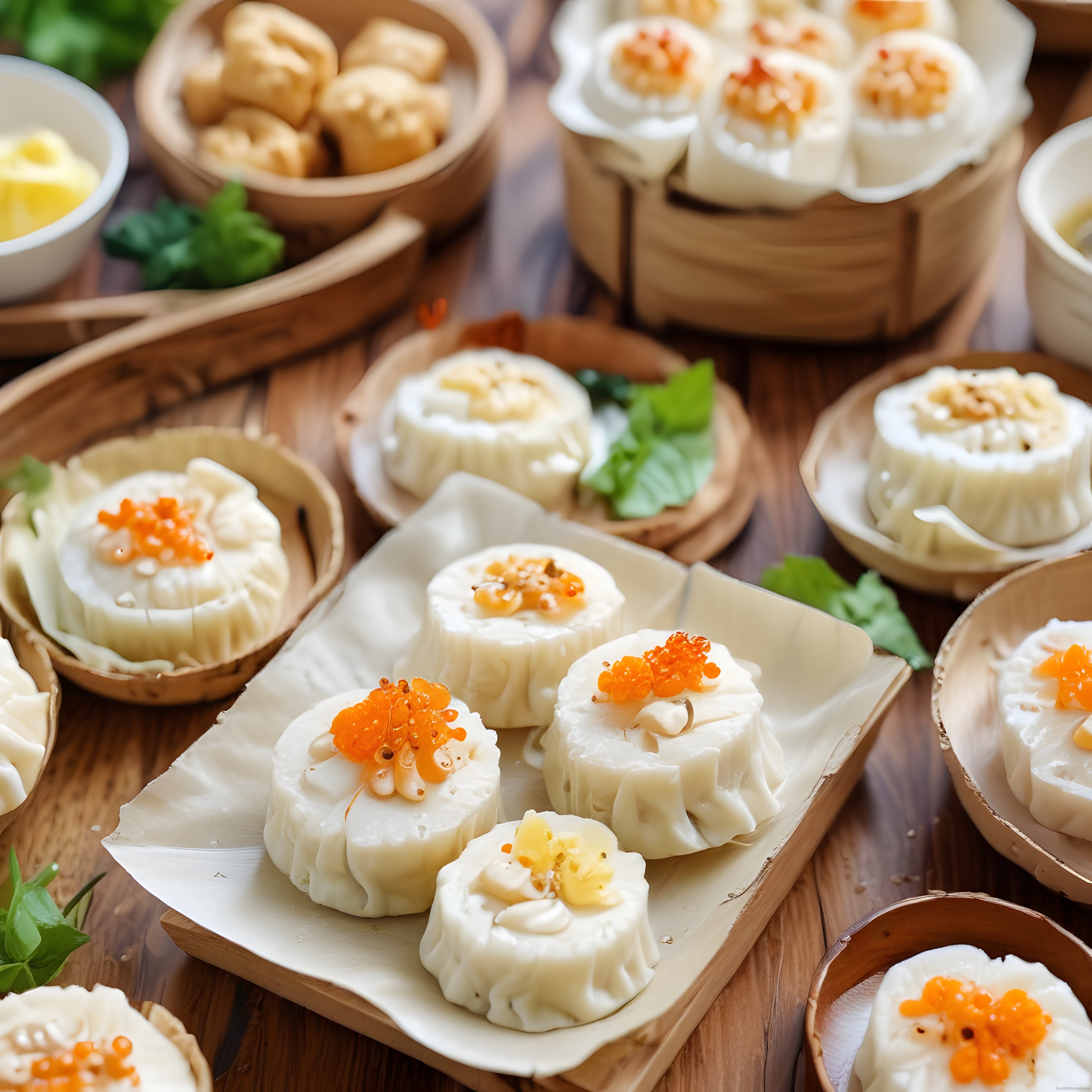 Çin Mutfağından Özenle Sunulmuş Kaviarlı Shumai ve Dim Sum Çeşitleri