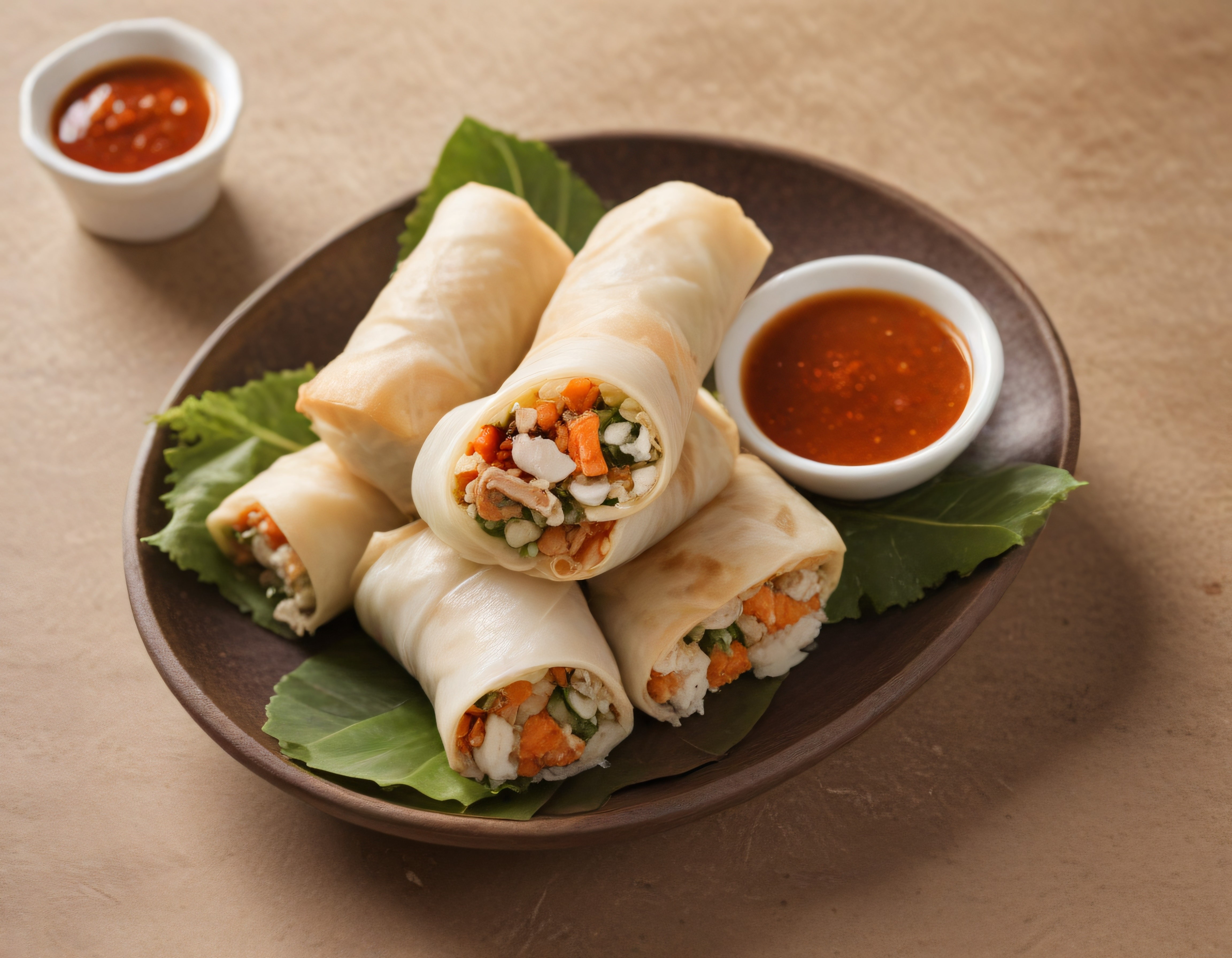 Çıtır Asya Böreği: Sebzeli Tavuklu Spring Rolls ve Ekşi Tatlı Sos
