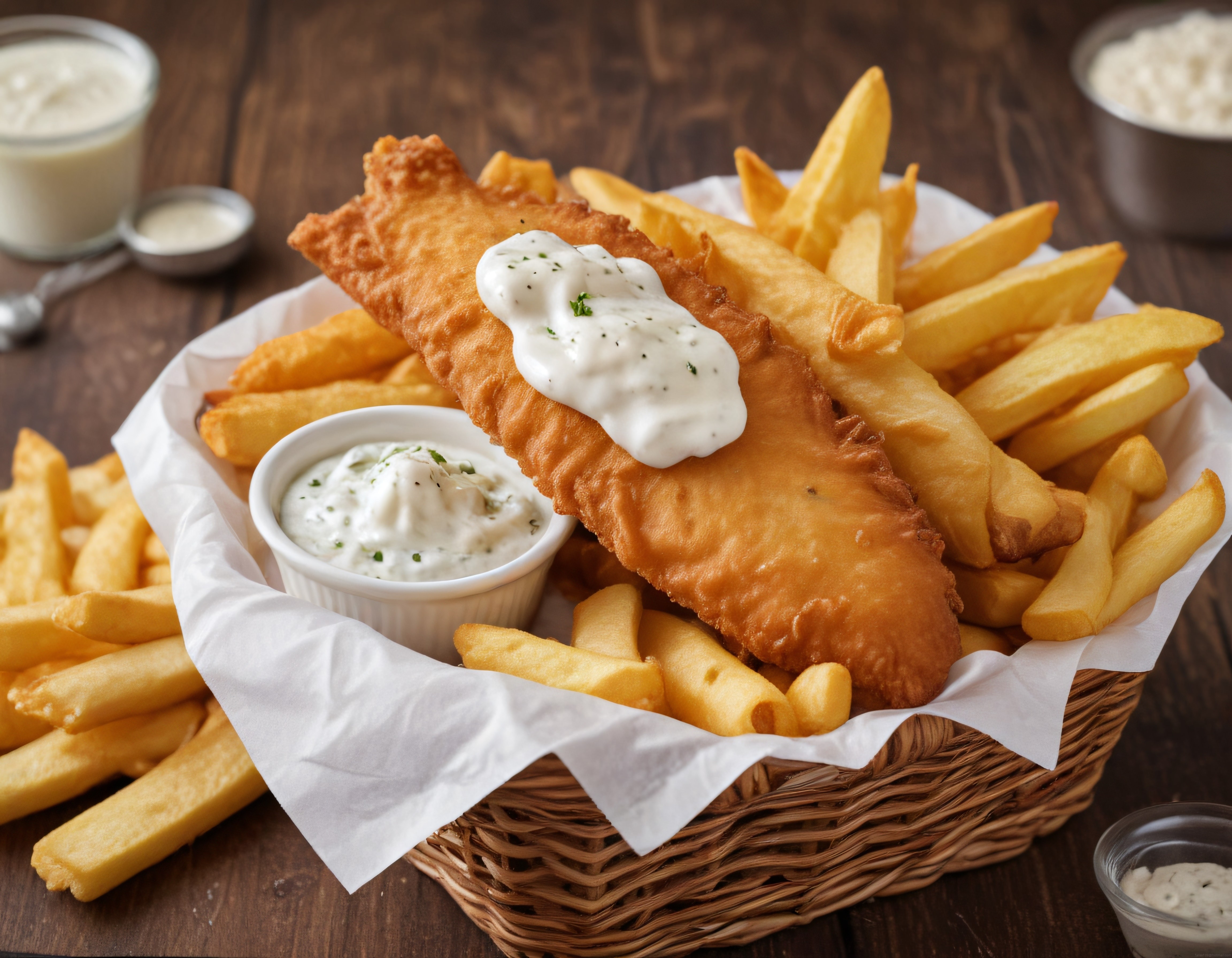 Çıtır Balık ve Patates Kızartması: Tartar Soslu Fish and Chips Sepeti