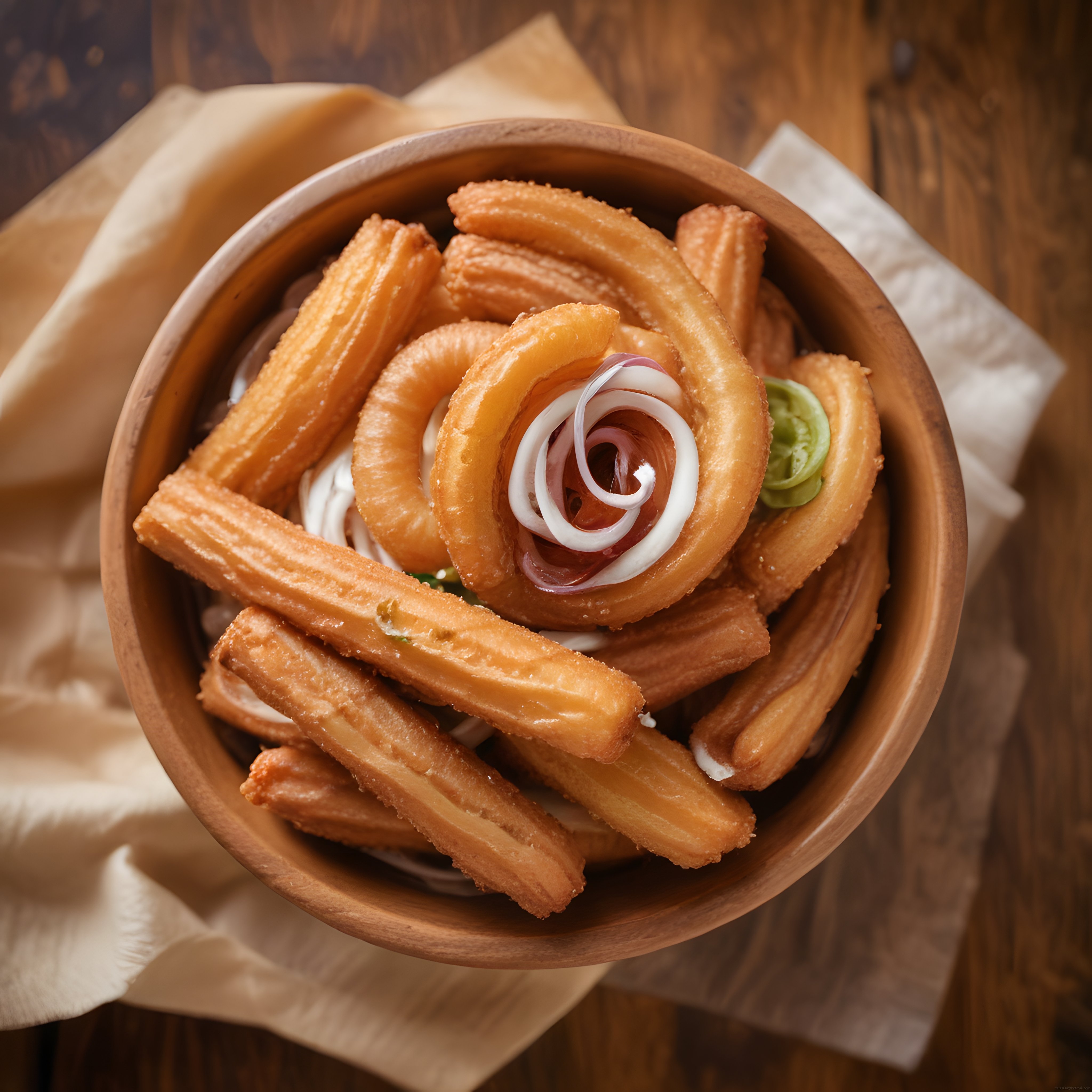 Çıtır Churros Kasesi: Çikolata ve Çilek Sosuyla Hazırlanan Nefis Tatlı Sunumu