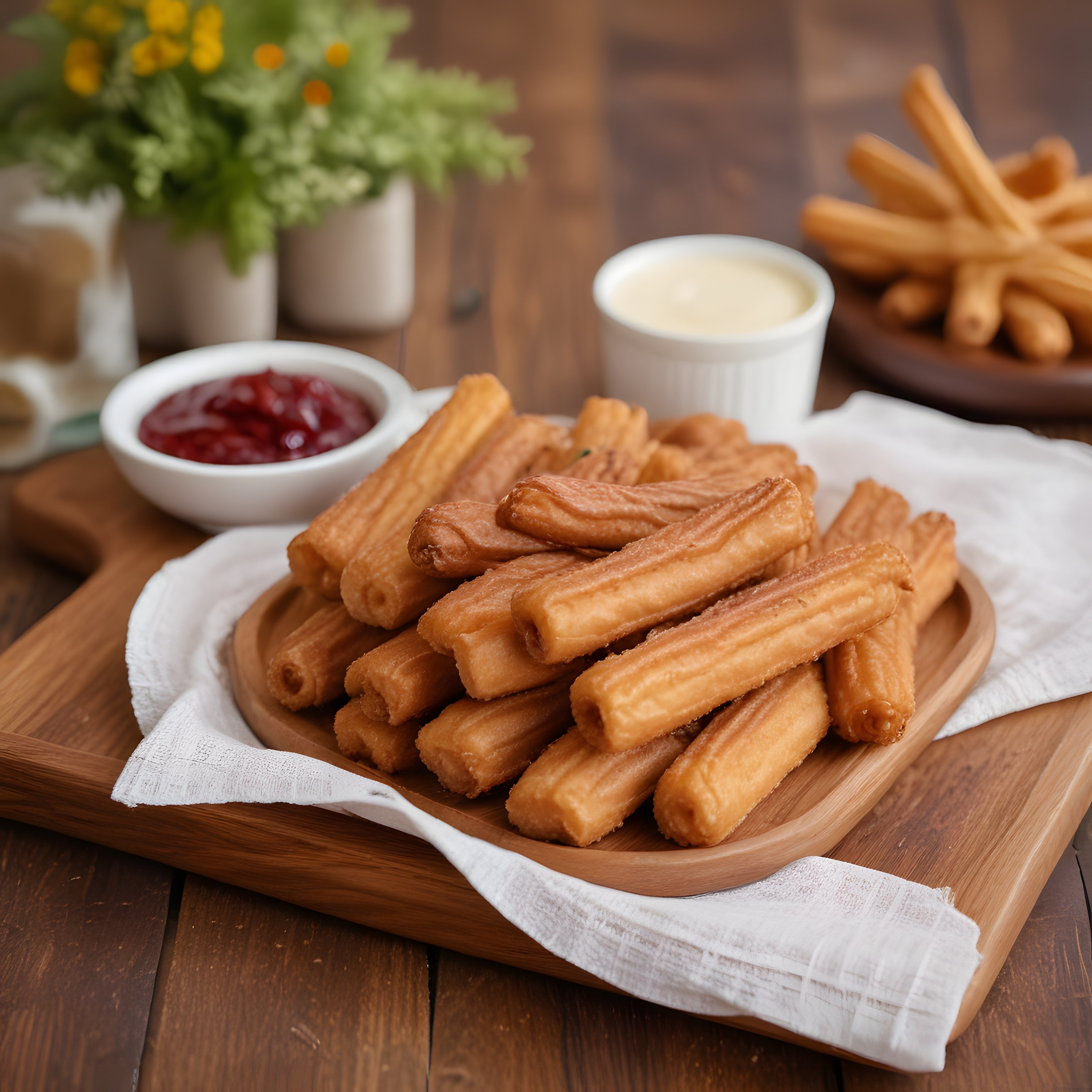 Çıtır Churros Tarifi: Çilek ve Krema Sosuyla Sunulan Nefis Tatlı